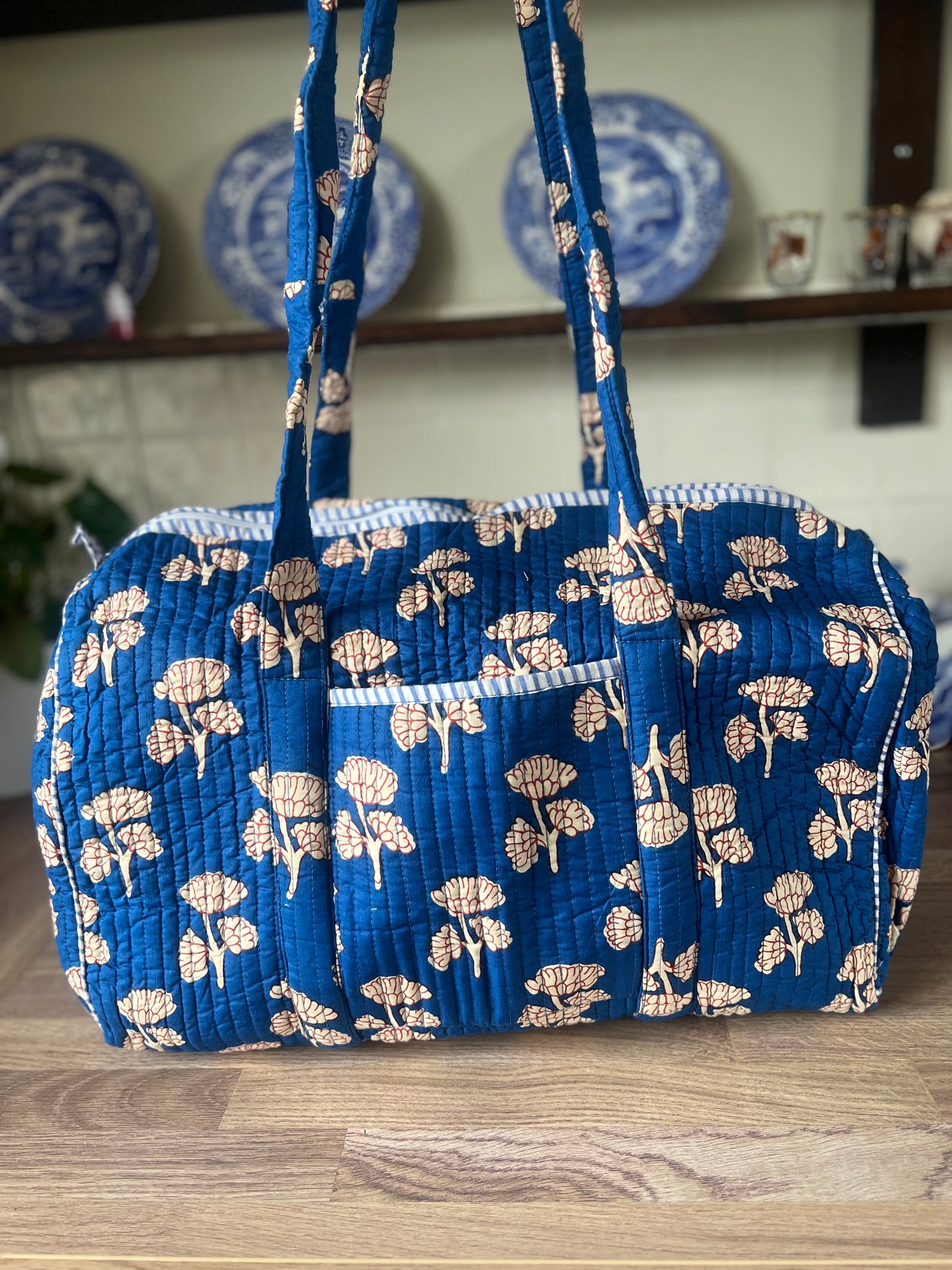 Navy Carnation Weekend Bag