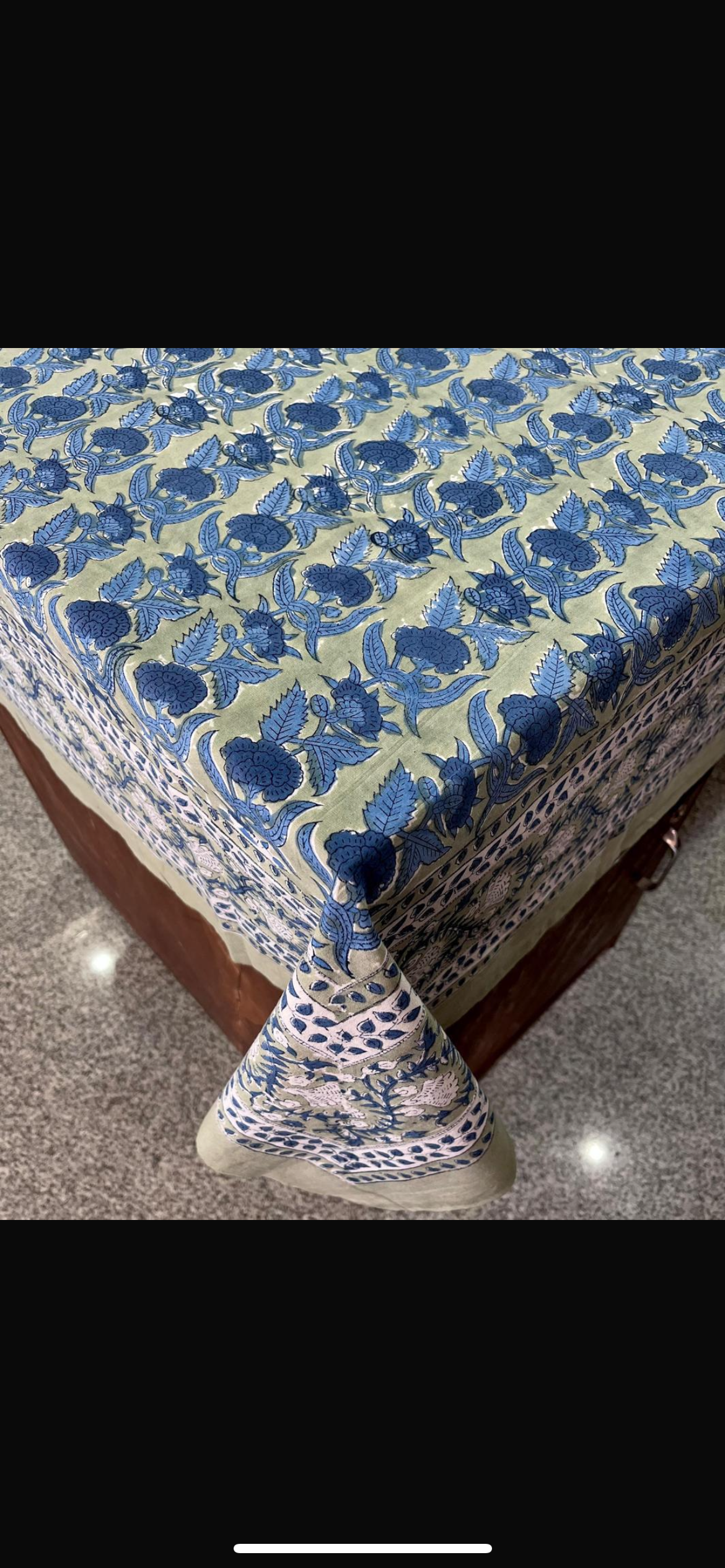Kerala Block-Print Cotton Table Cloth