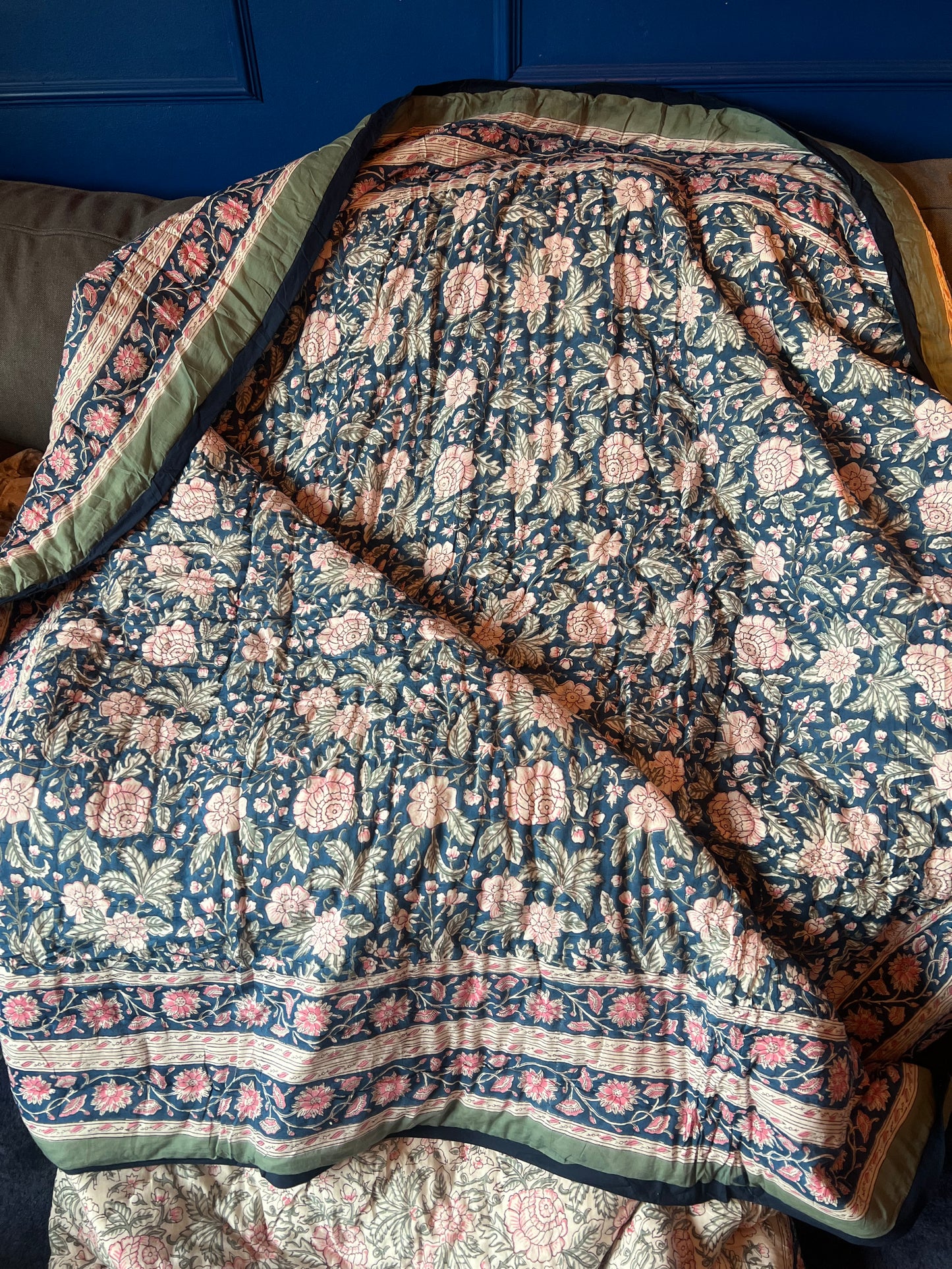 “Agra” Blockprint Reversible Quilt