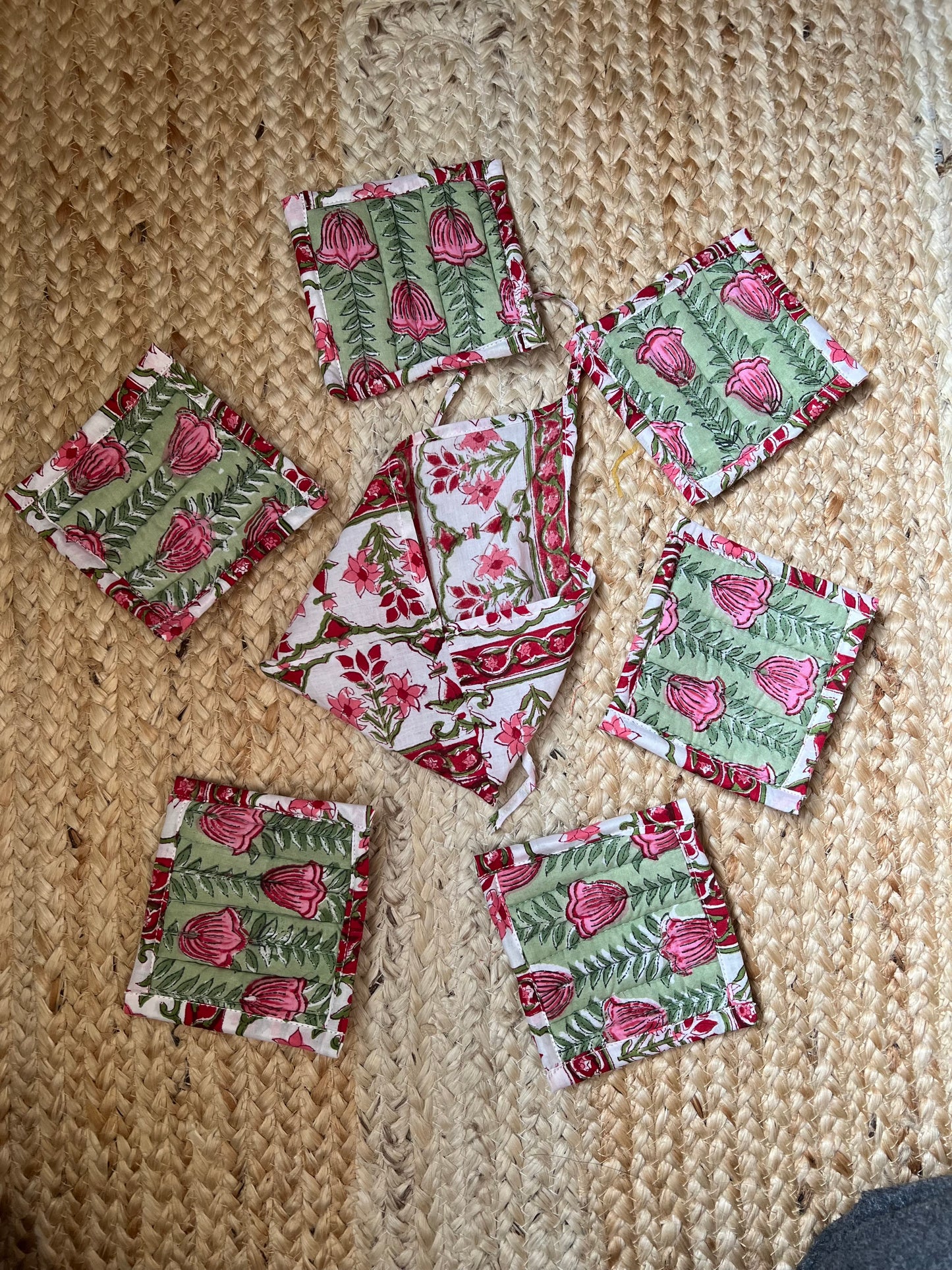 Set of 6 Blockprint Coasters
