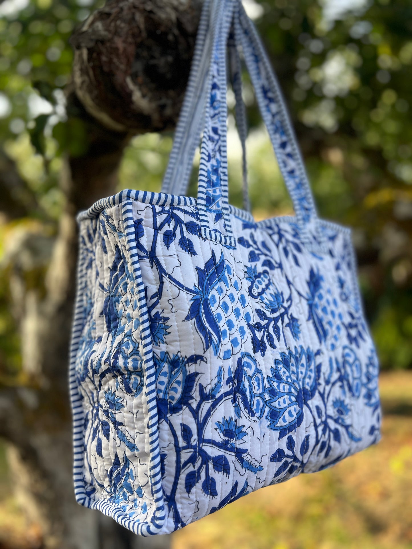 Blue Floral Mini Tote