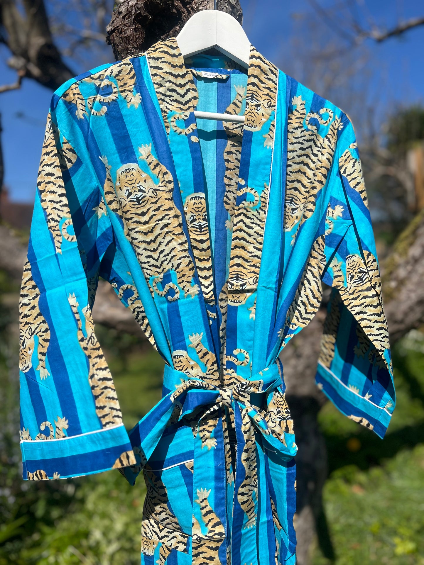 Blue Tiger Stripe Gown