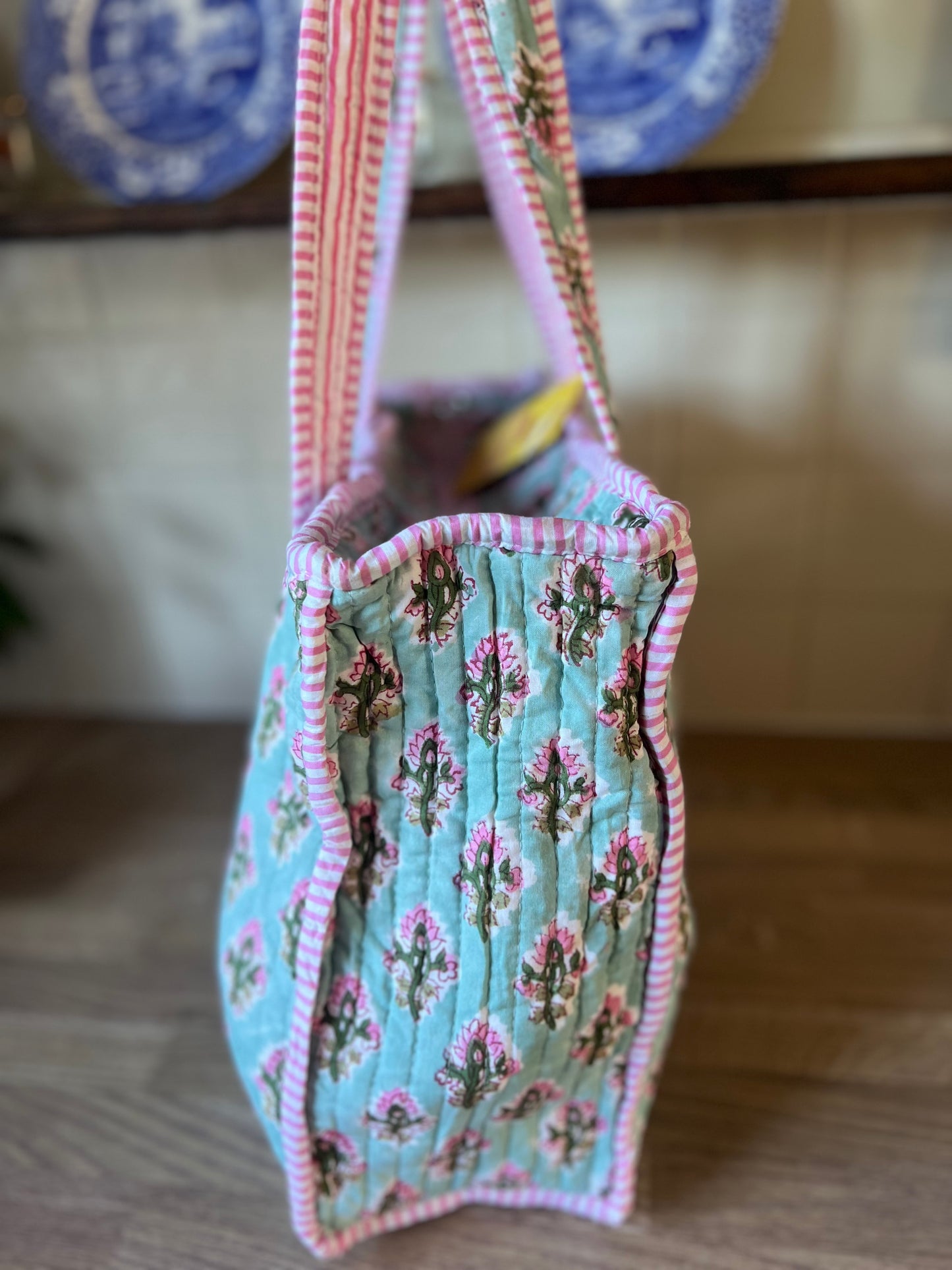 French Blue and Pink Mini Tote