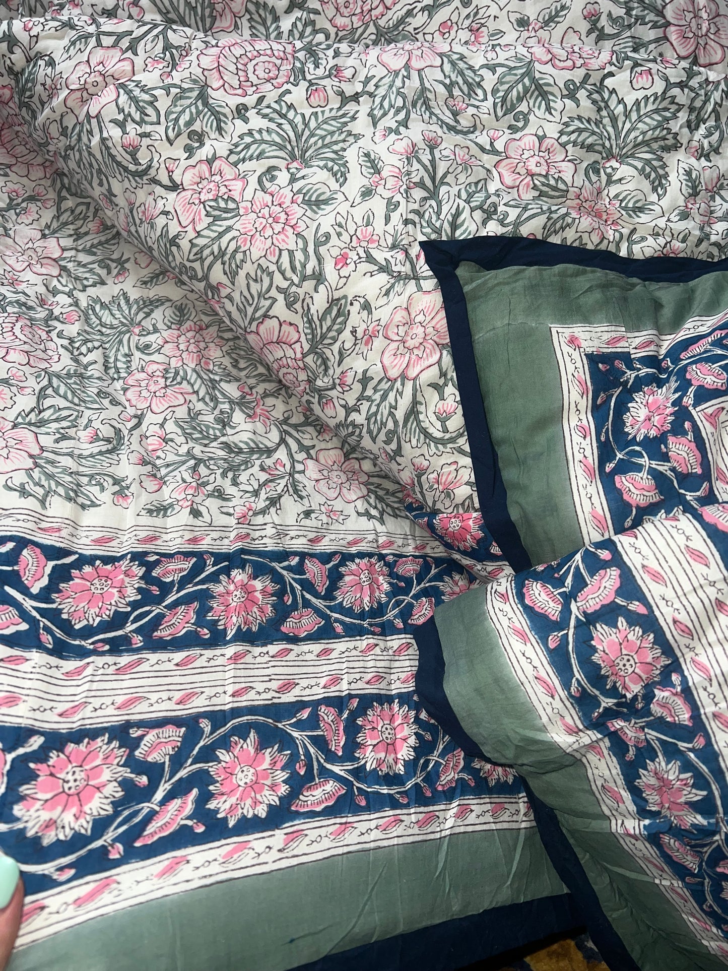 “Agra” Blockprint Reversible Quilt