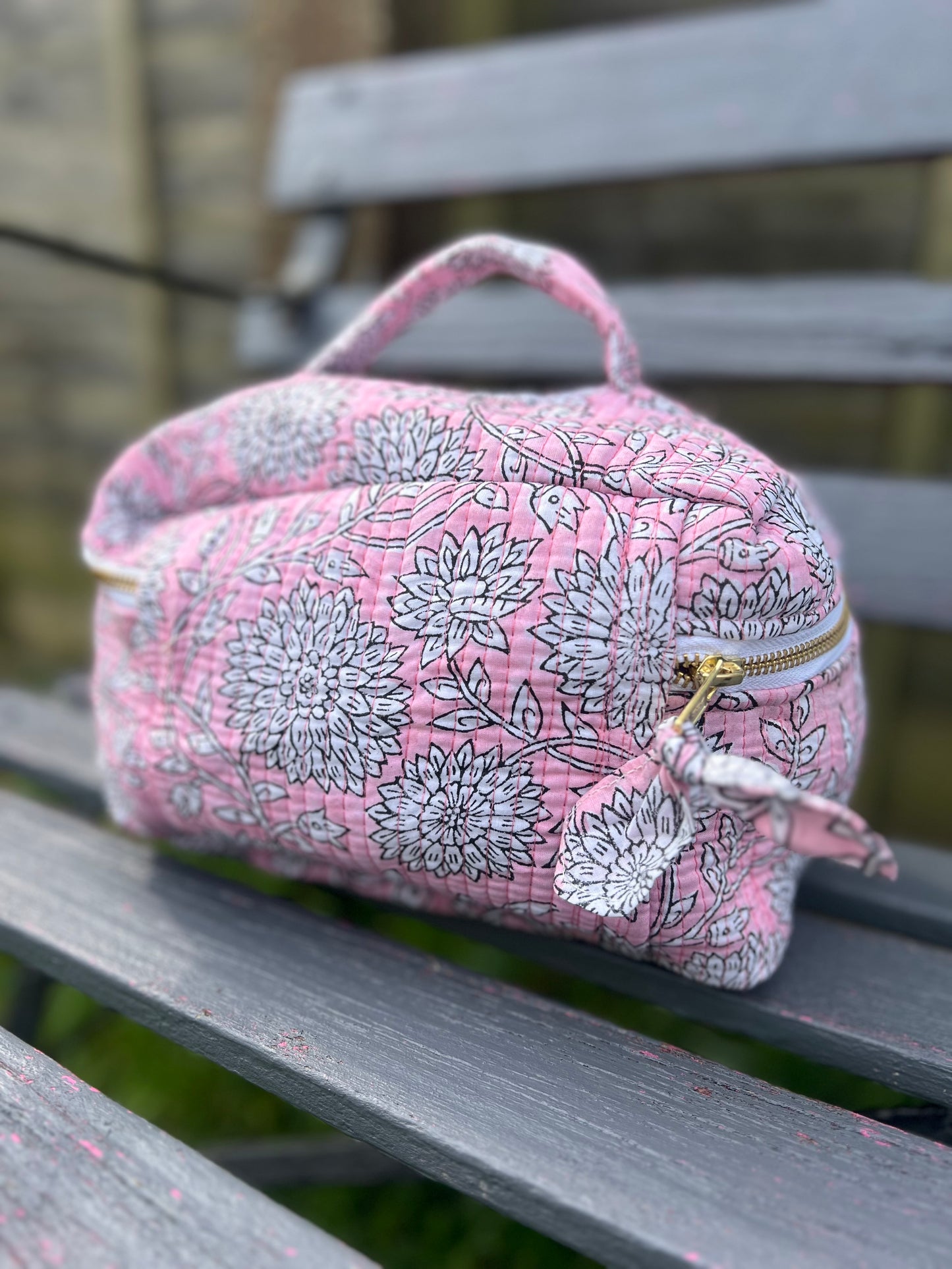 Pink Floral Makeup Case