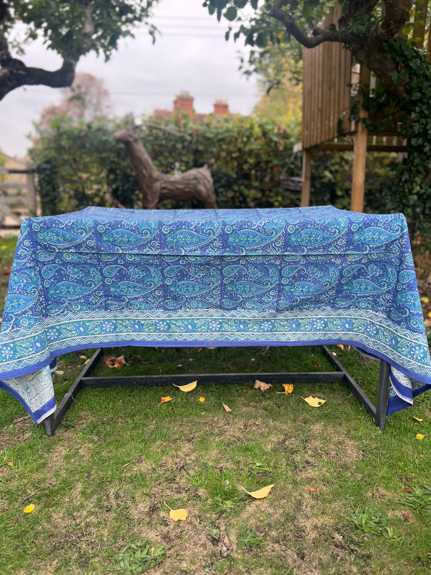 Blue and Green Paisley Table cloth