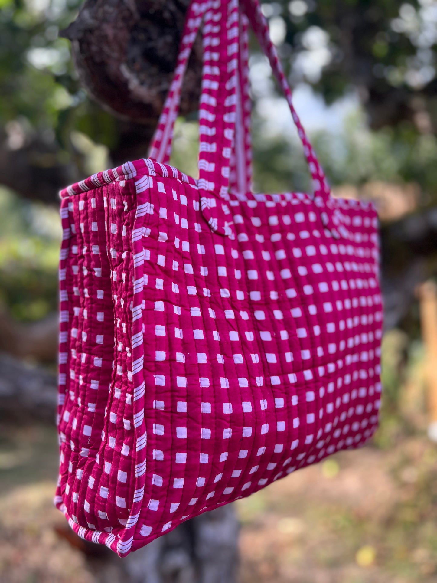 Pink Gingham Mini Tote