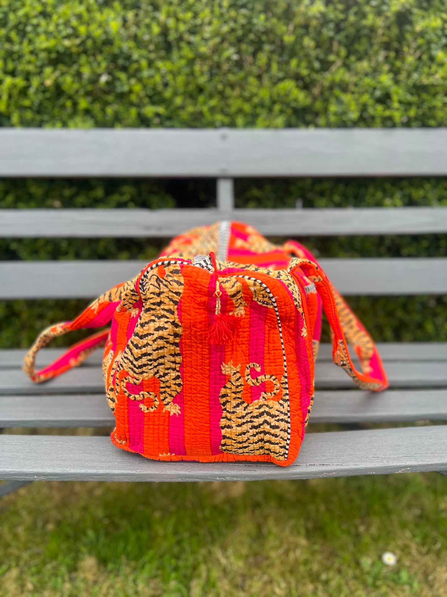 Orange Tiger Stripe Weekend Bag
