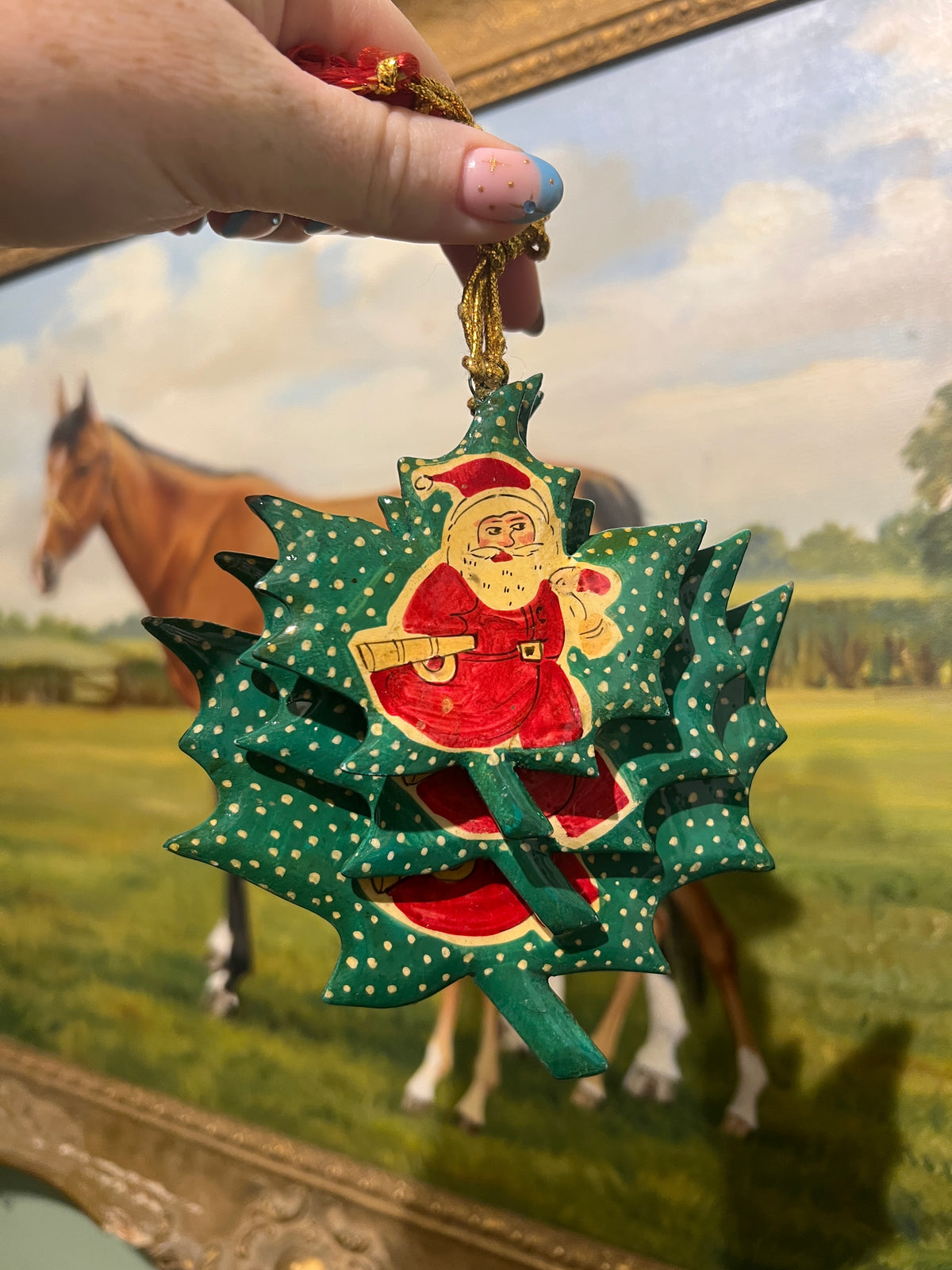 Father Christmas on Maple - set of 3