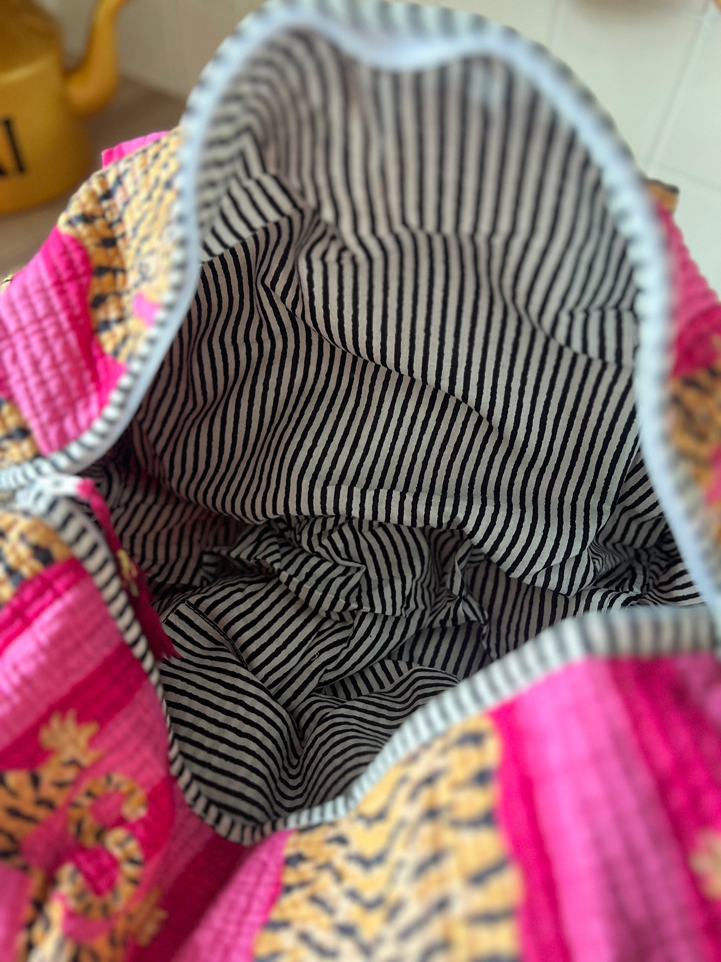 Pink Tiger Stripe Weekend Bag