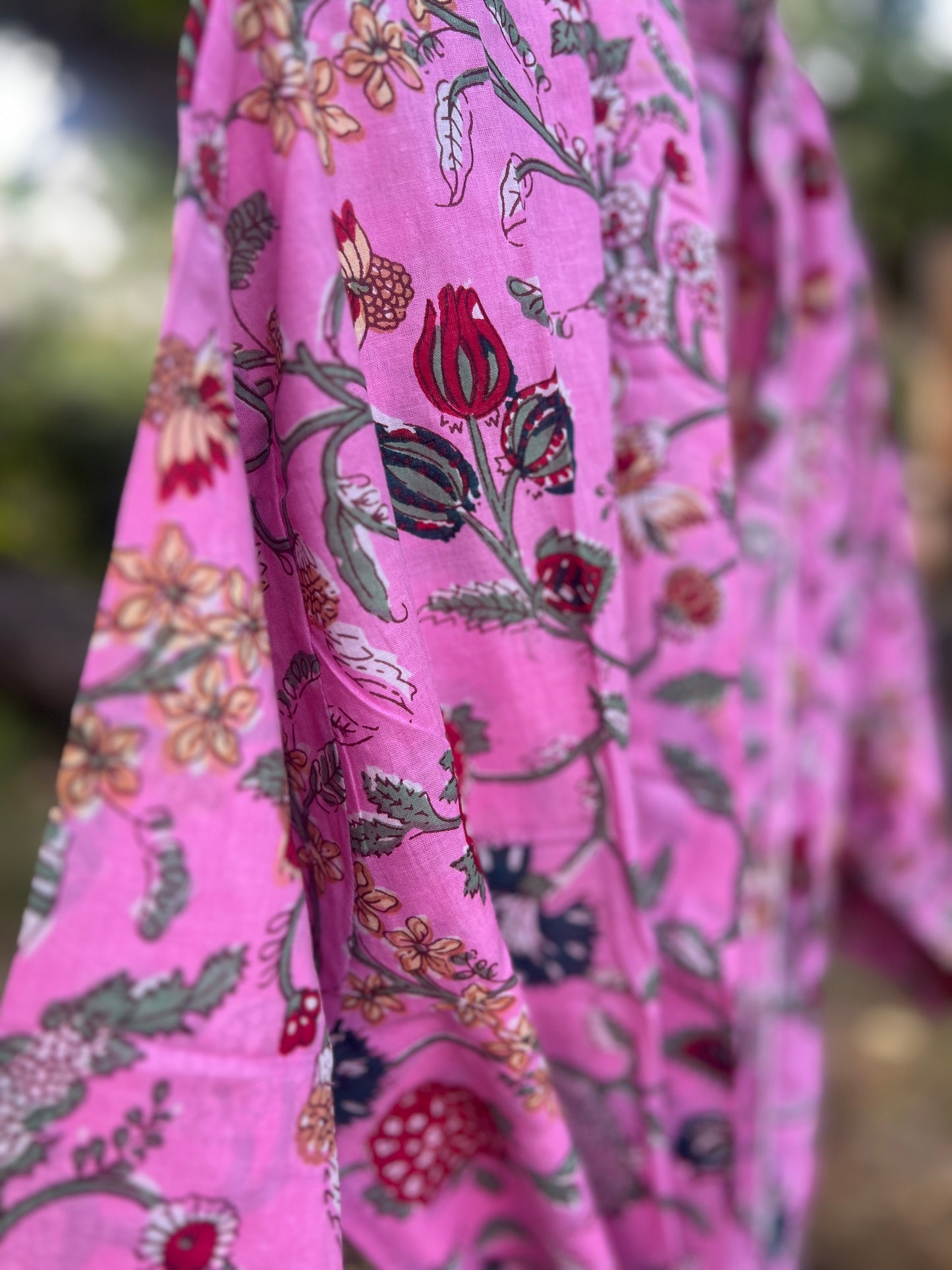 Pink Weave Cotton Gown
