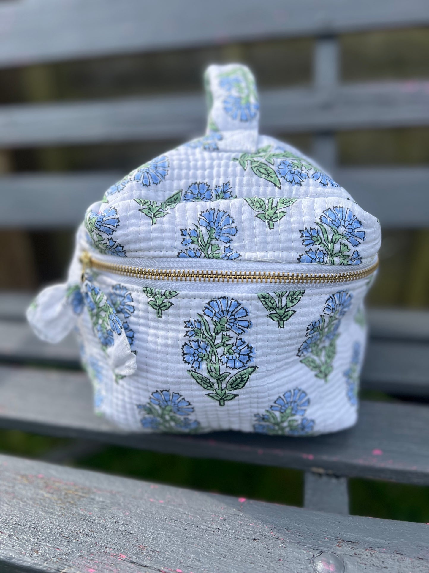 Blue Jaipur Flower Makeup Case