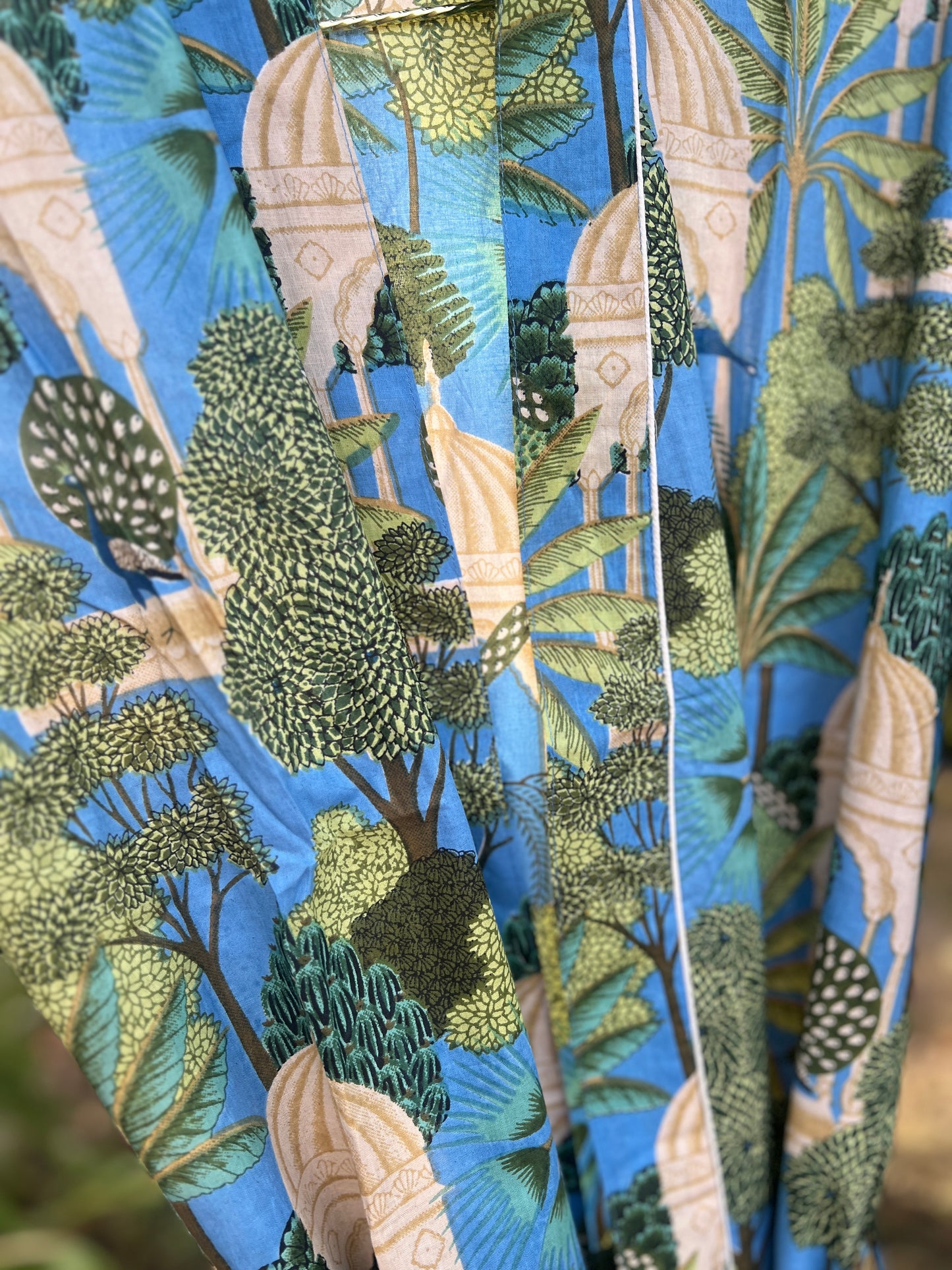 Blue Temple Cotton Gown