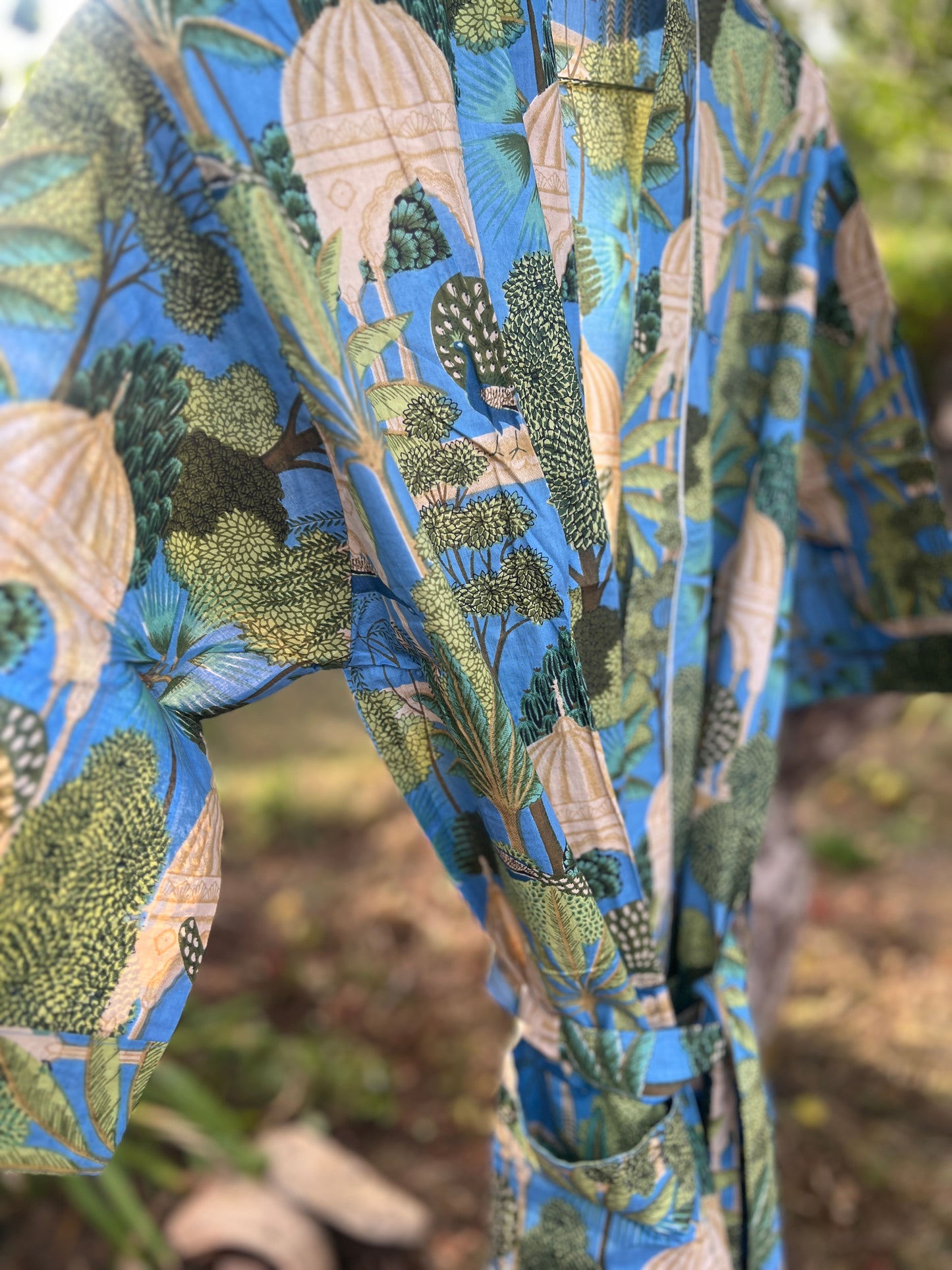 Blue Temple Cotton Gown