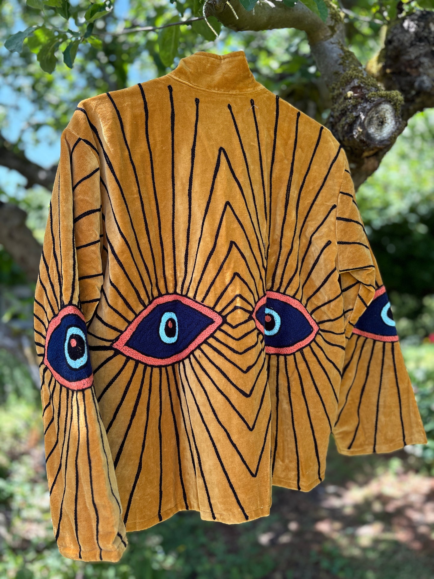 Eye Spy Mustard Velvet Suzani Jacket