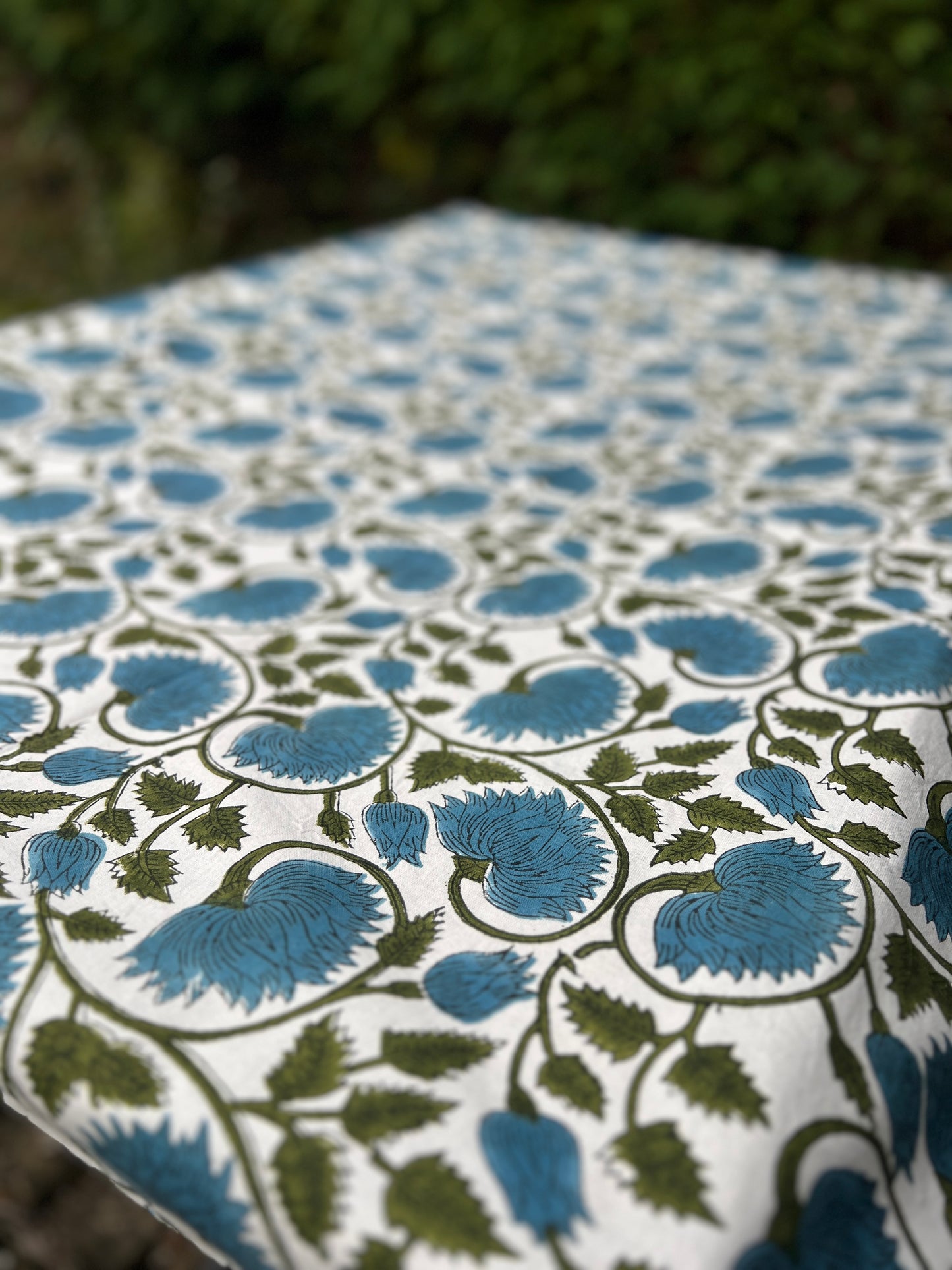 Navy Floral Table Cloth