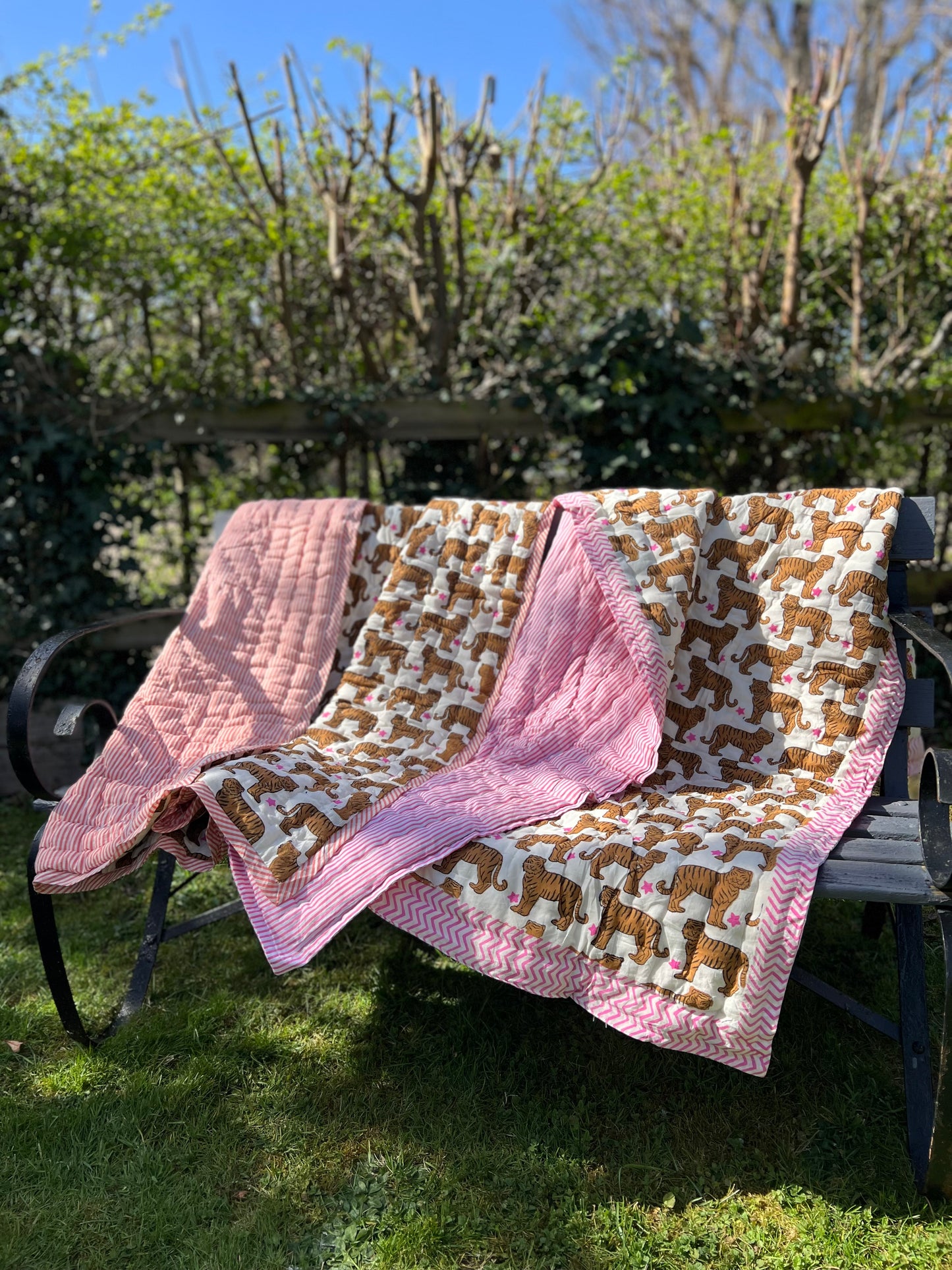 Tiger with Burnt Orange Stripes Childs Quilt