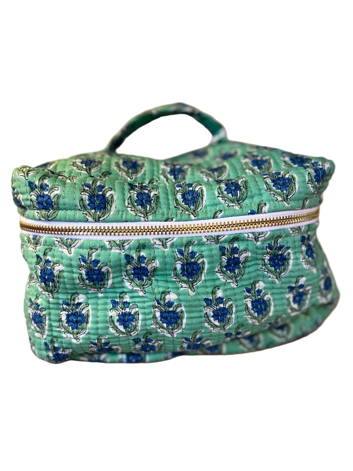 Mint Green and Blue flower Vanity Case
