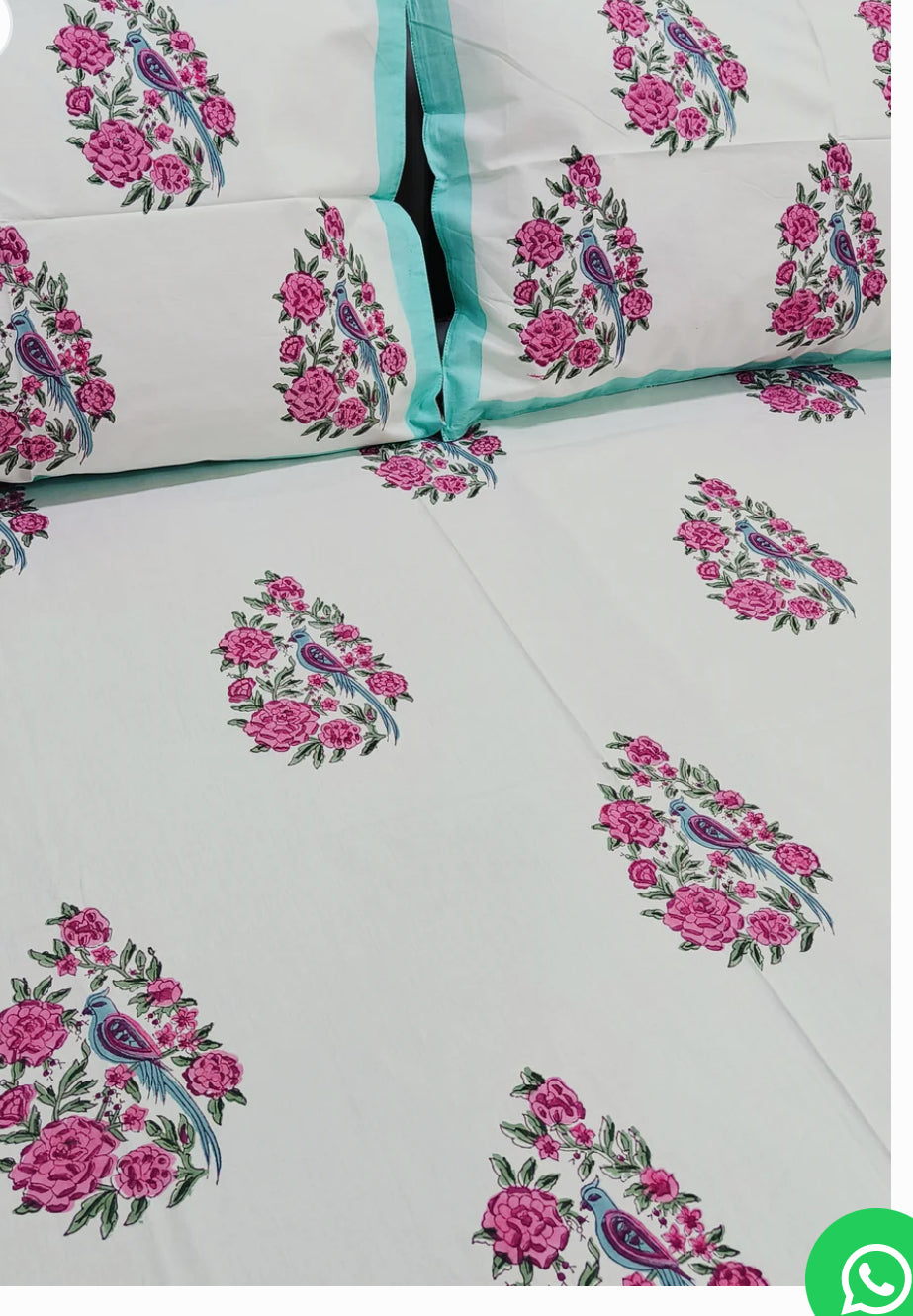 Birds of Paradise King size fitted bedsheet and pillowcases