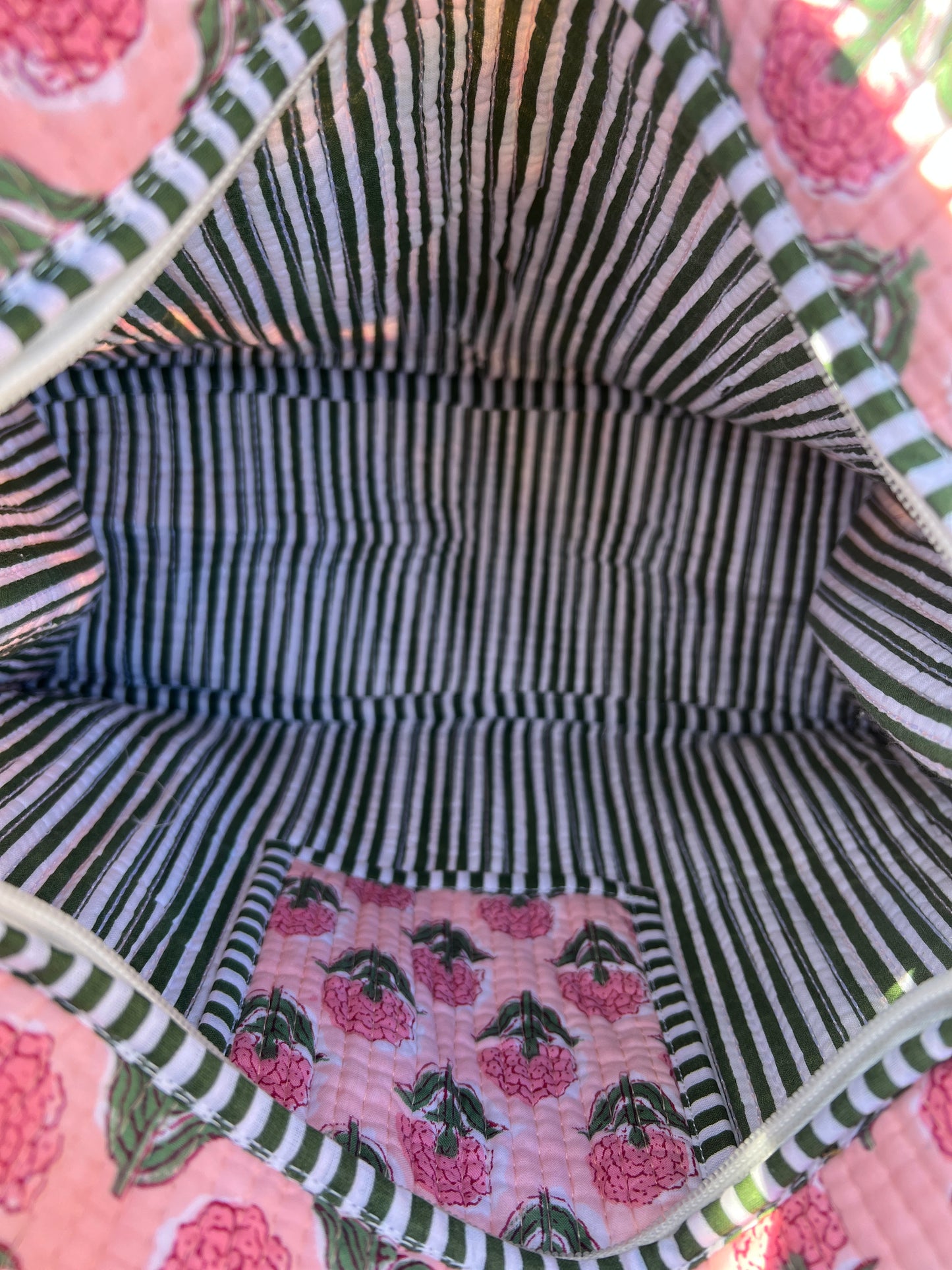 Primrose Pink Blockprint Mini Tote Bag