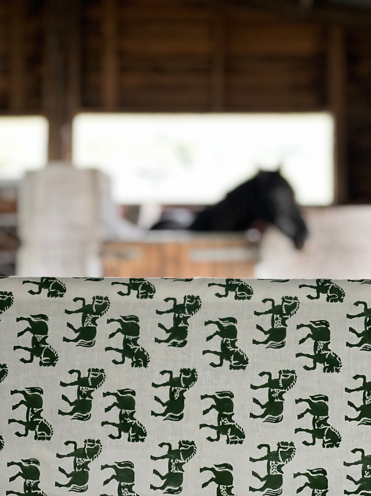 Galloping Horse Table Cloth - Emerald Green