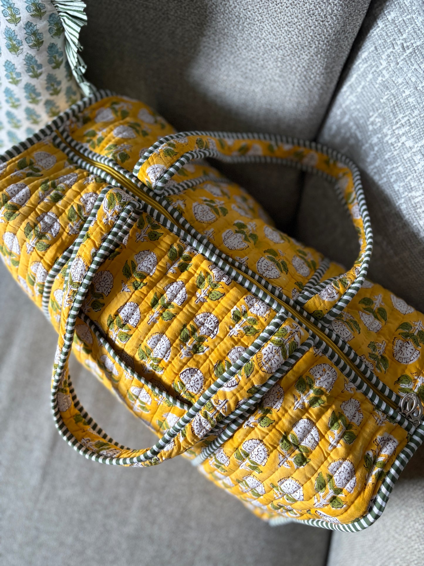 Daffodil Blockprint Weekend Bag