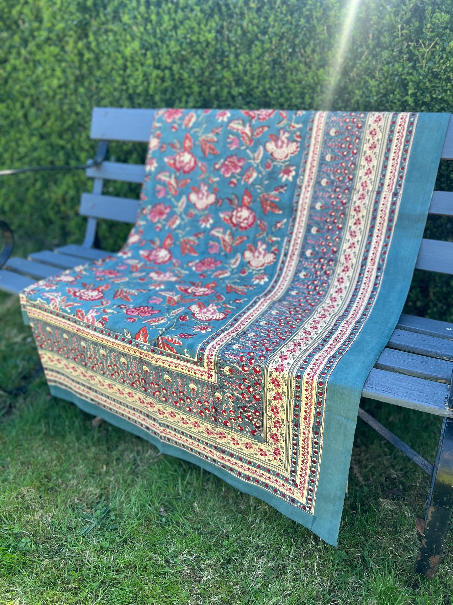 "Lahore" Block-Print Cotton Table Cloth