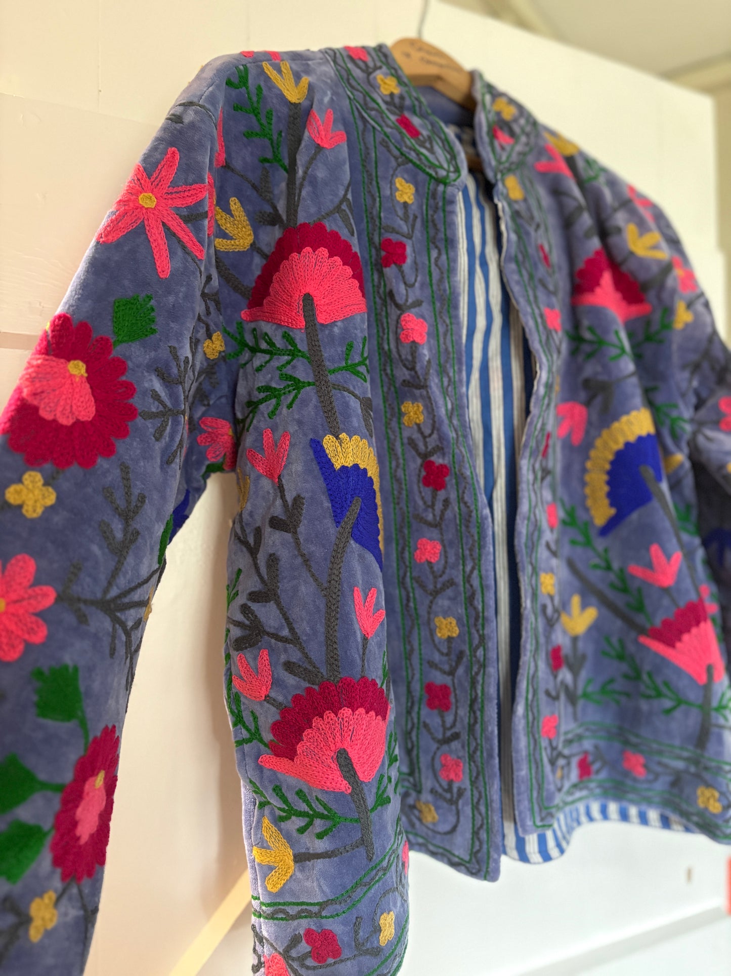 Lavender Velvet Suzani Jacket