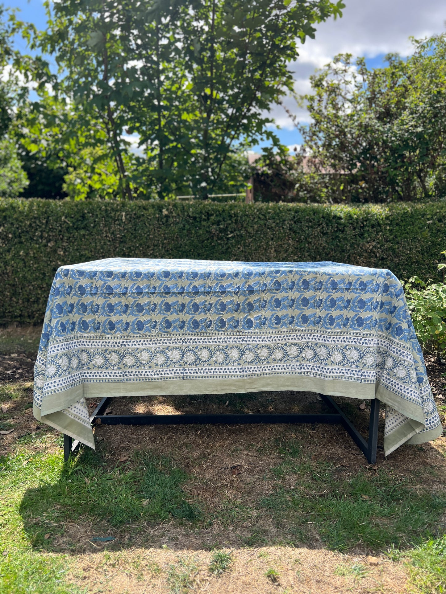 Kerala Block-Print Cotton Table Cloth