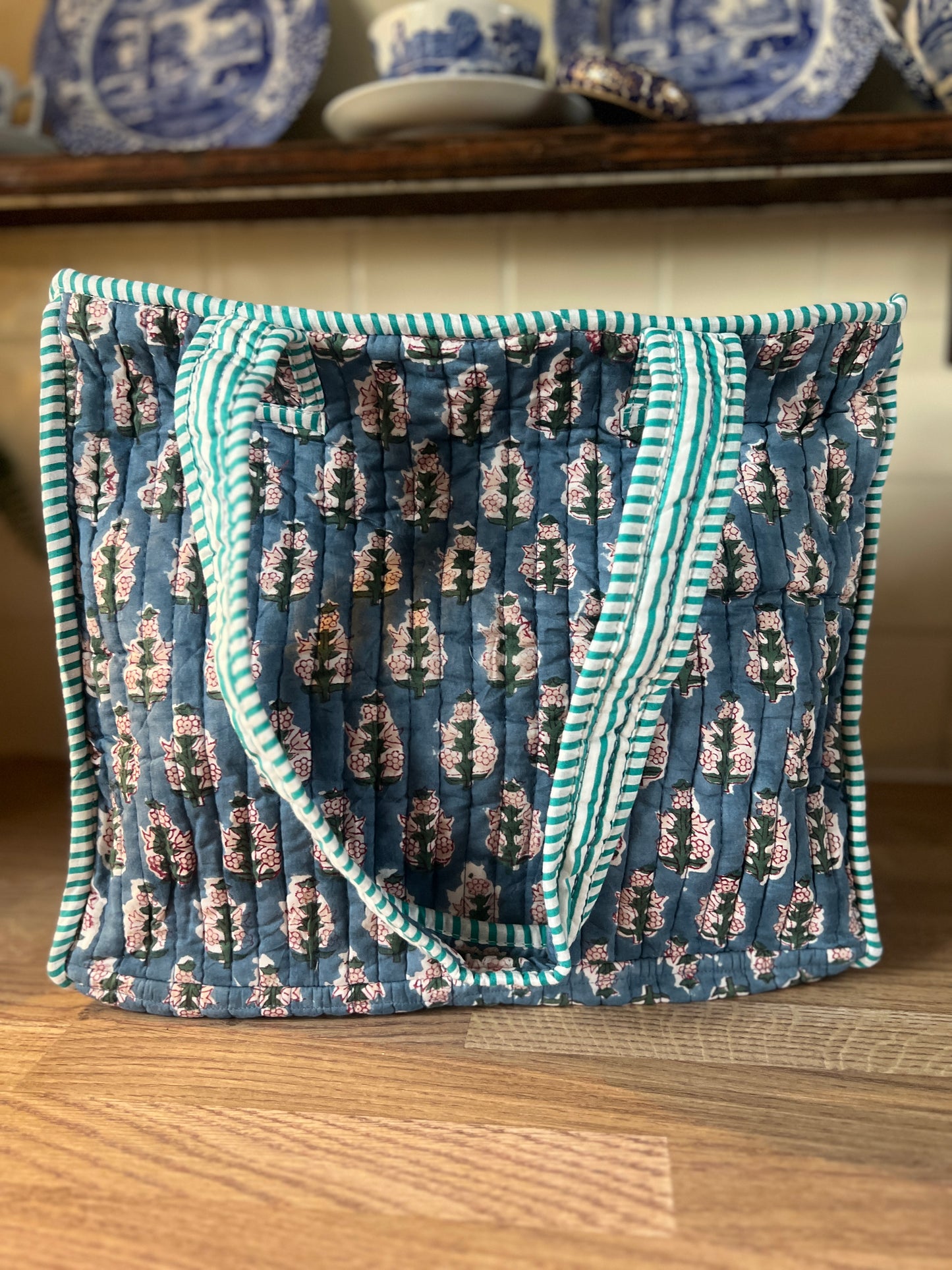 Navy Floral Mini Tote