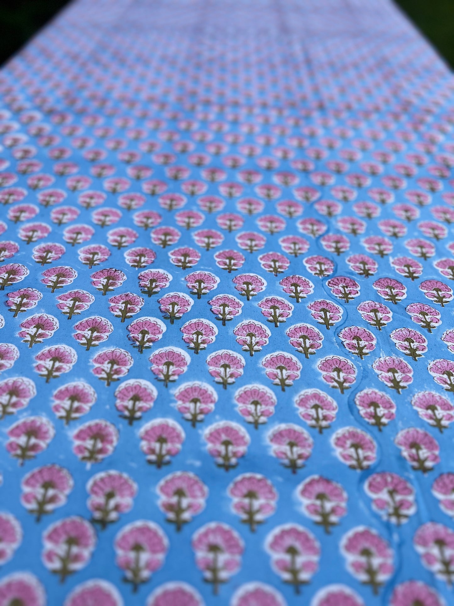 Blue and Pink Booti Tablecloth