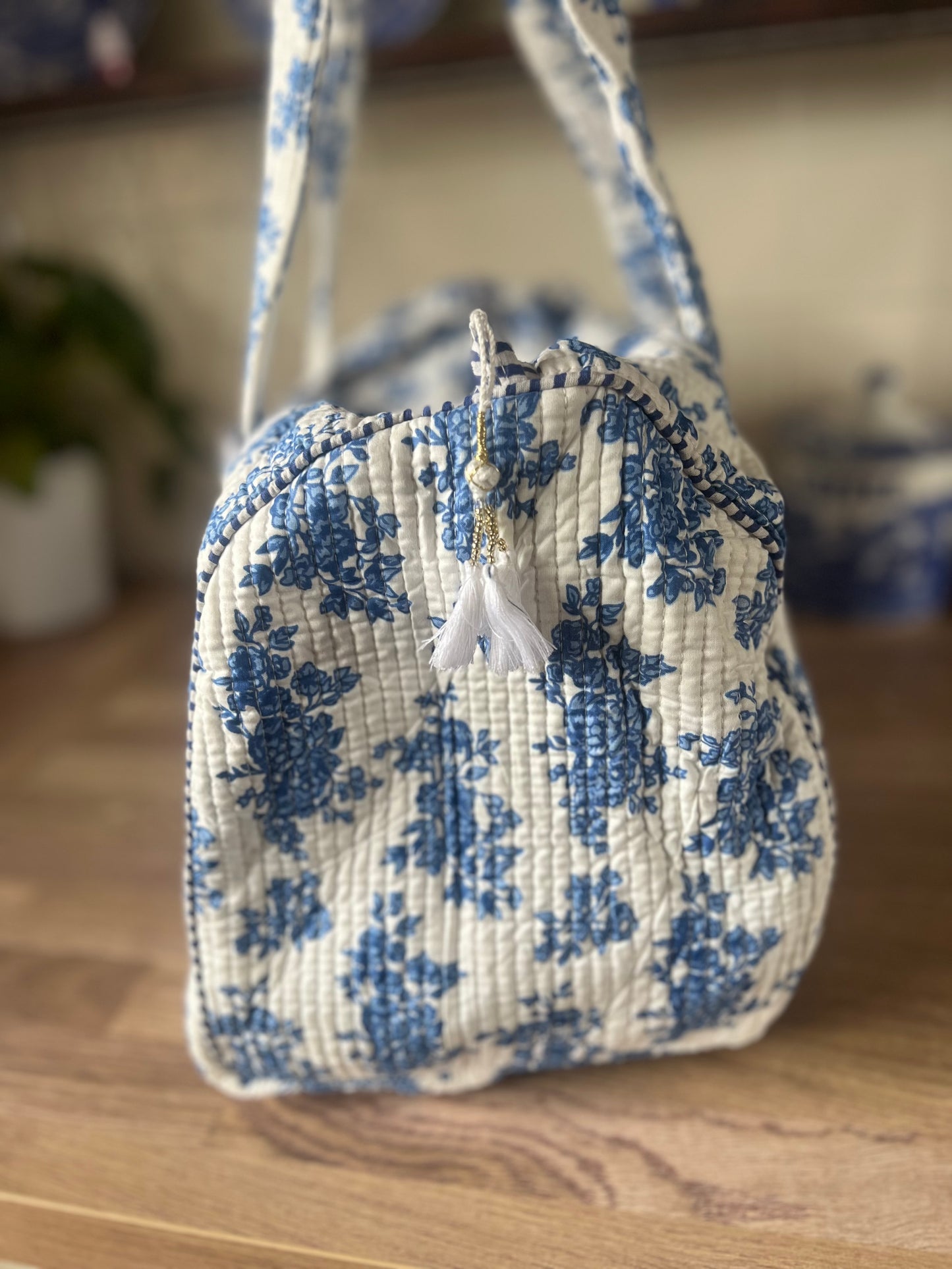 Blue Floral Weekend Bag