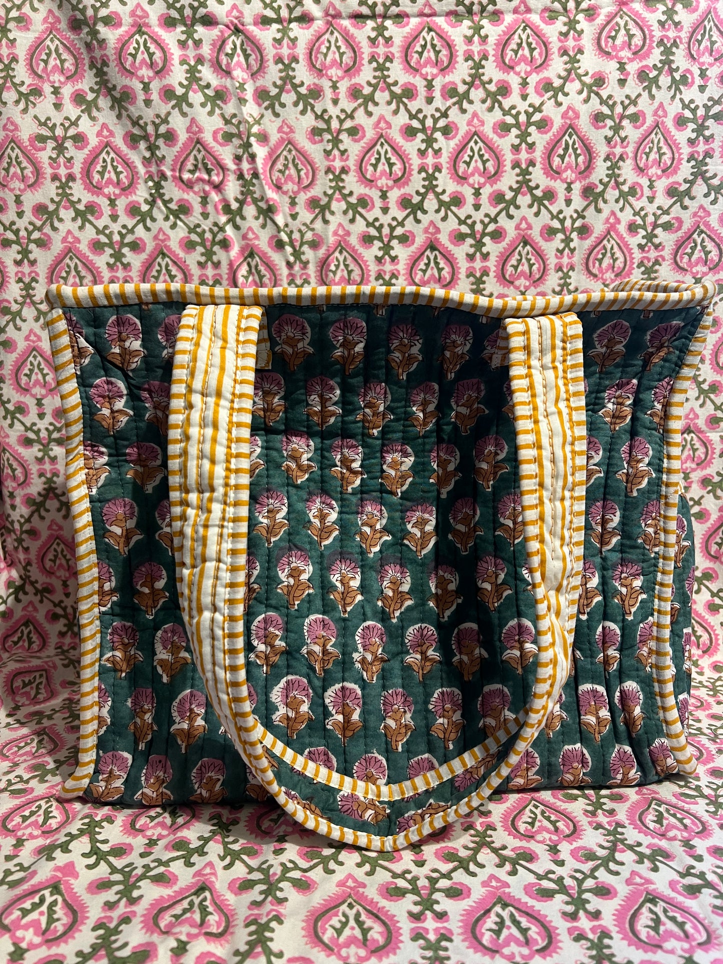 Dark Green & Purple Mini Tote