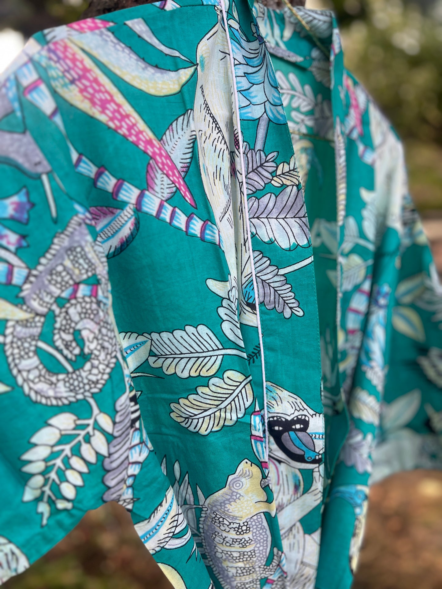 Monkey Jungle Cotton Gown