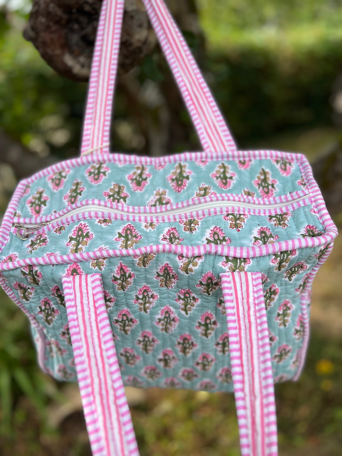 French Blue and Pink Mini Tote