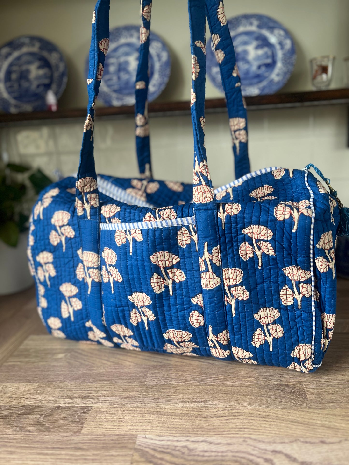 Navy Carnation Weekend Bag