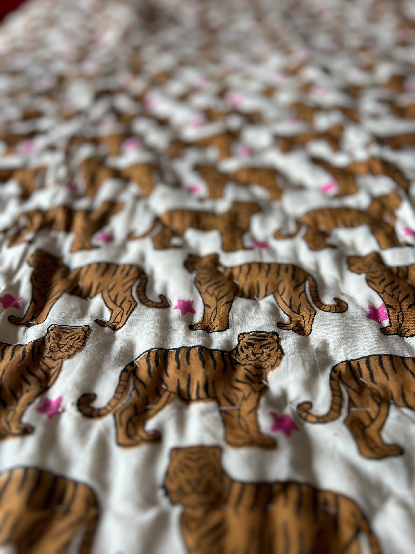 Tiger with Burnt Orange Stripes Childs Quilt