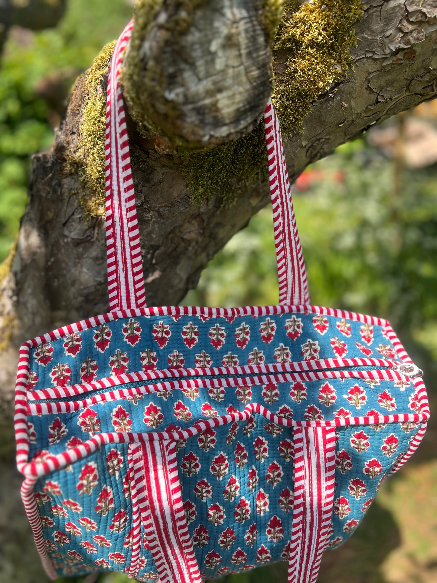 Bombay Blue and Red Tote Bag