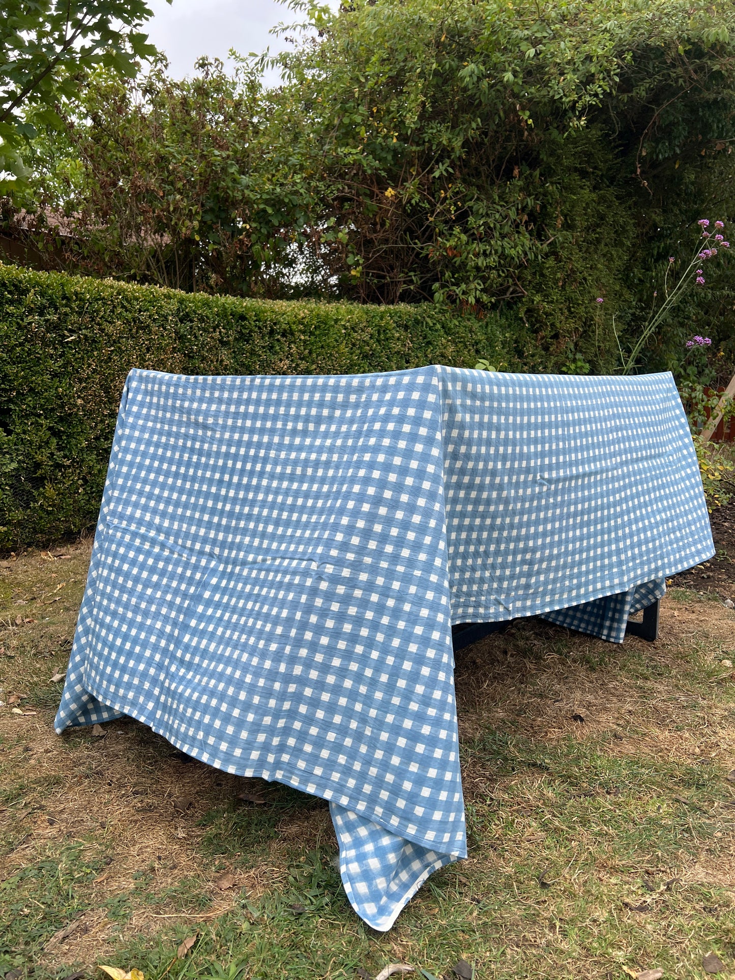 Navy Gingham Table Cloth