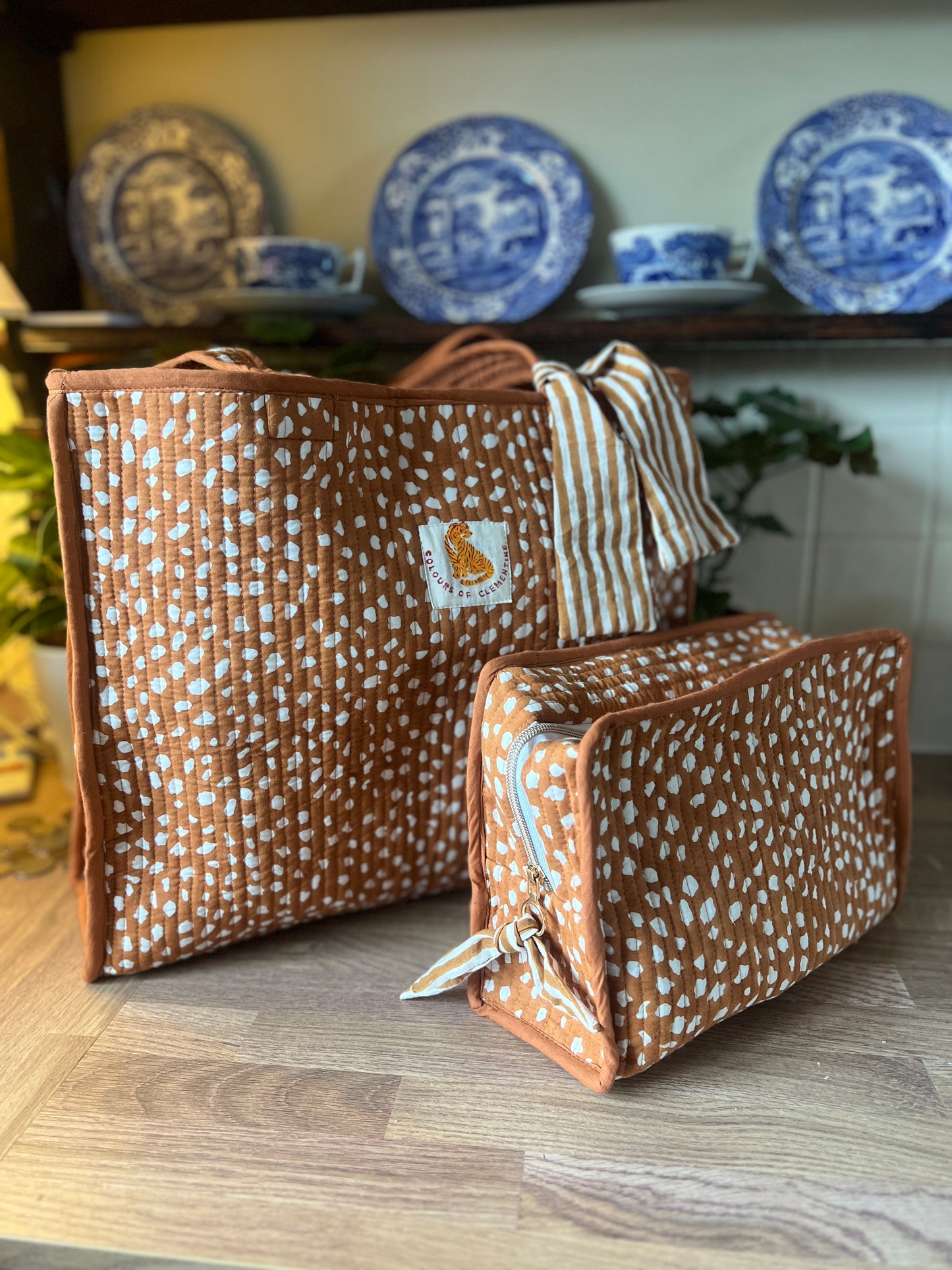 Brown Bambi Print Washbag