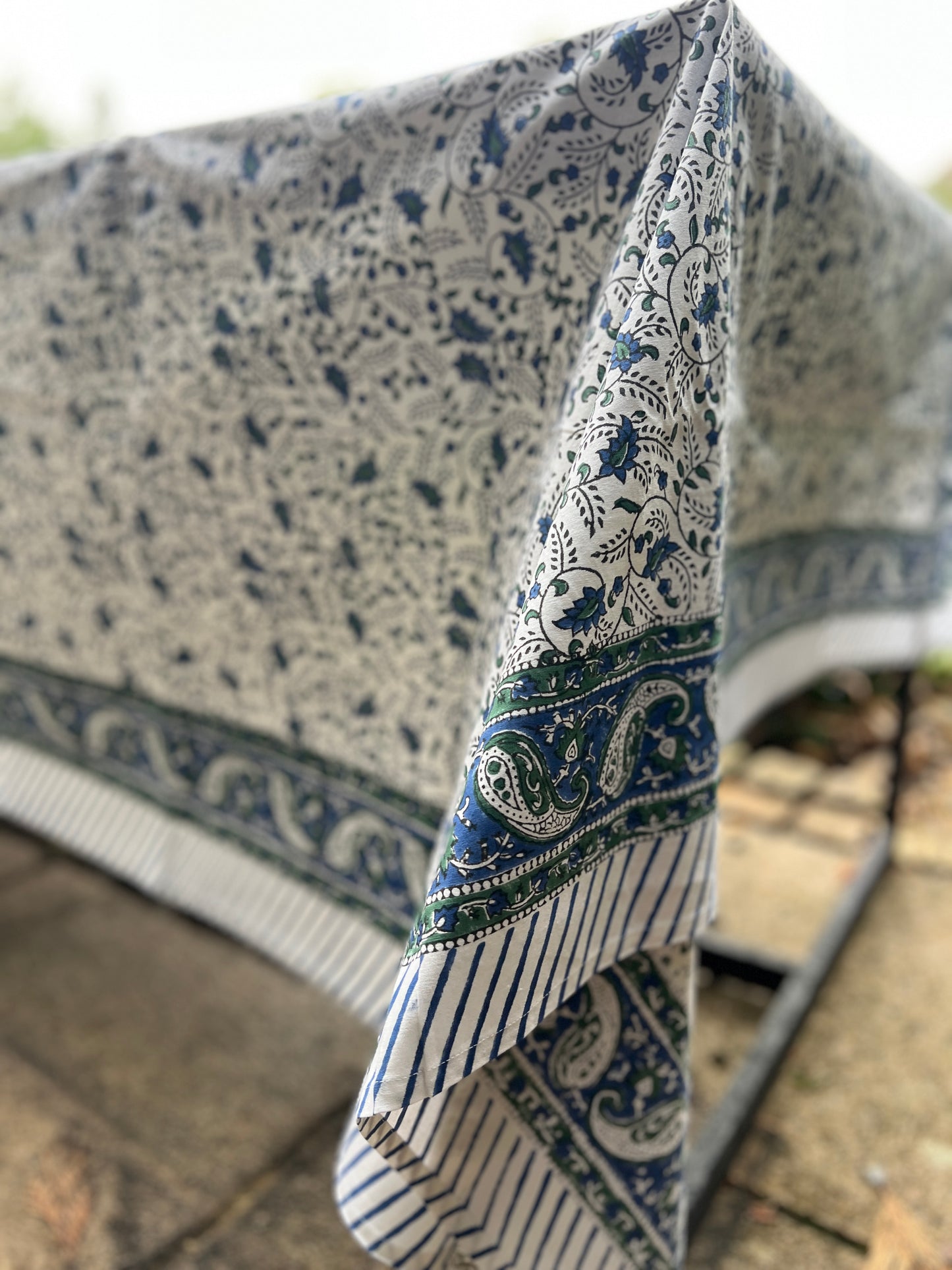 Navy Paisley Table Cloth