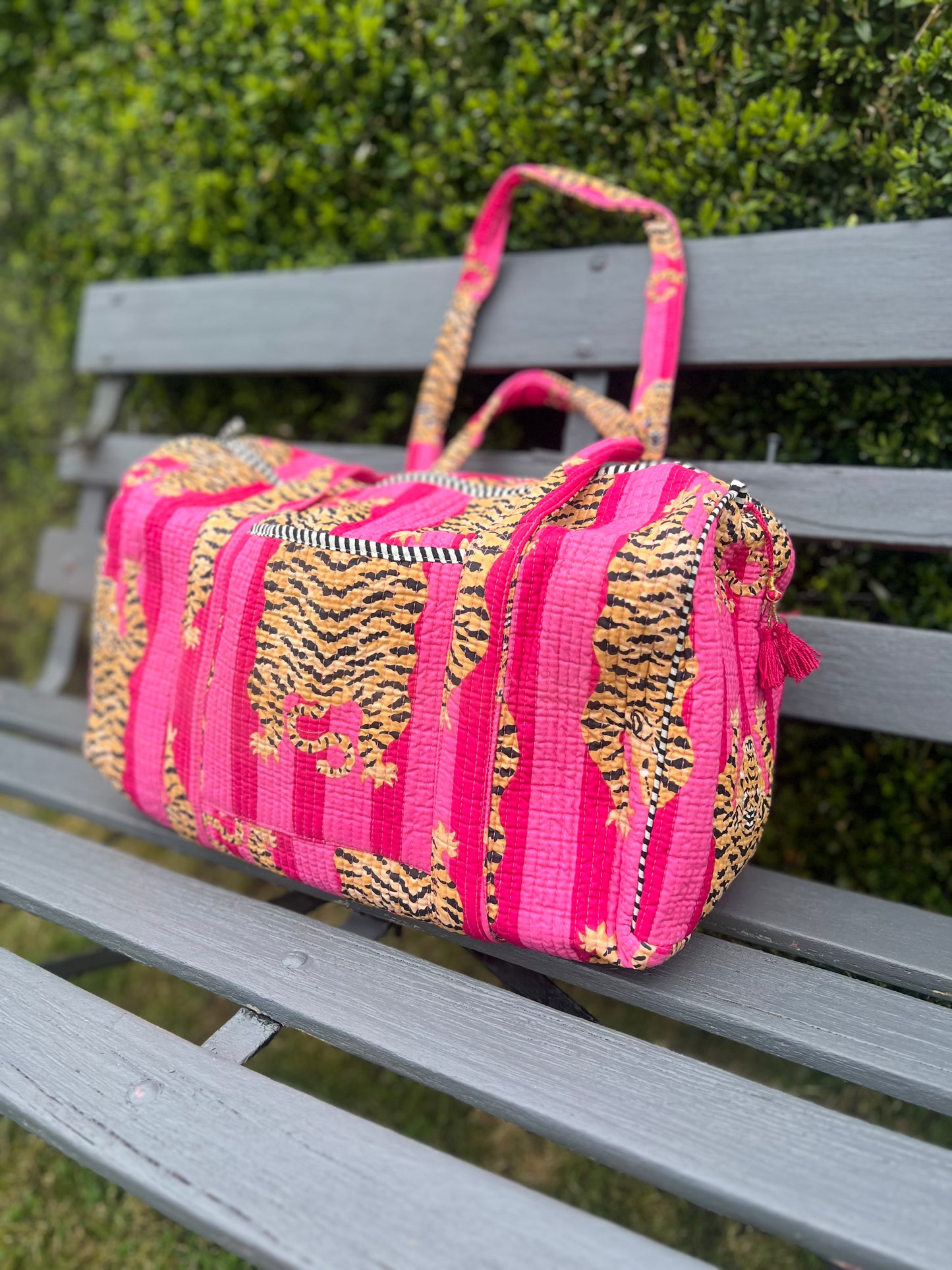 Pink Tiger Stripe Weekend Bag