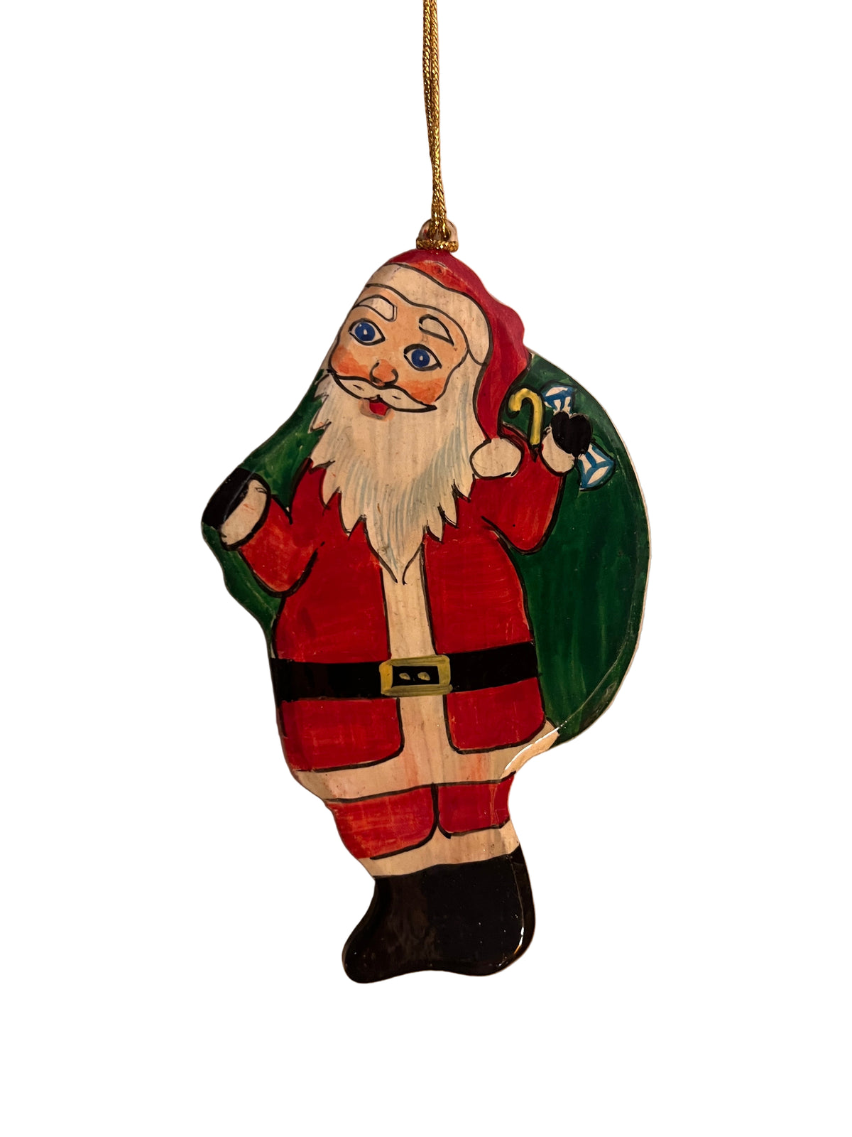 Santa with Green Bag Decoration