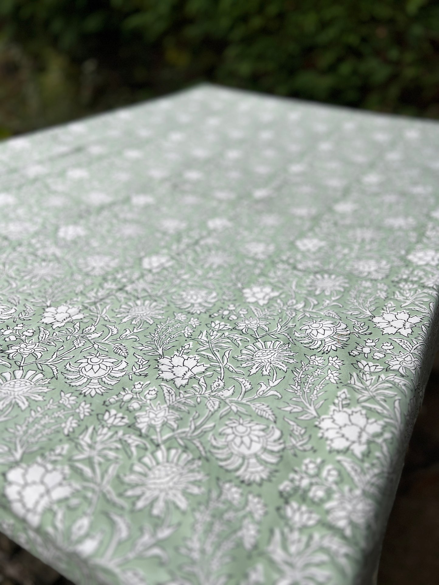 Sage Green Floral Table Cloth