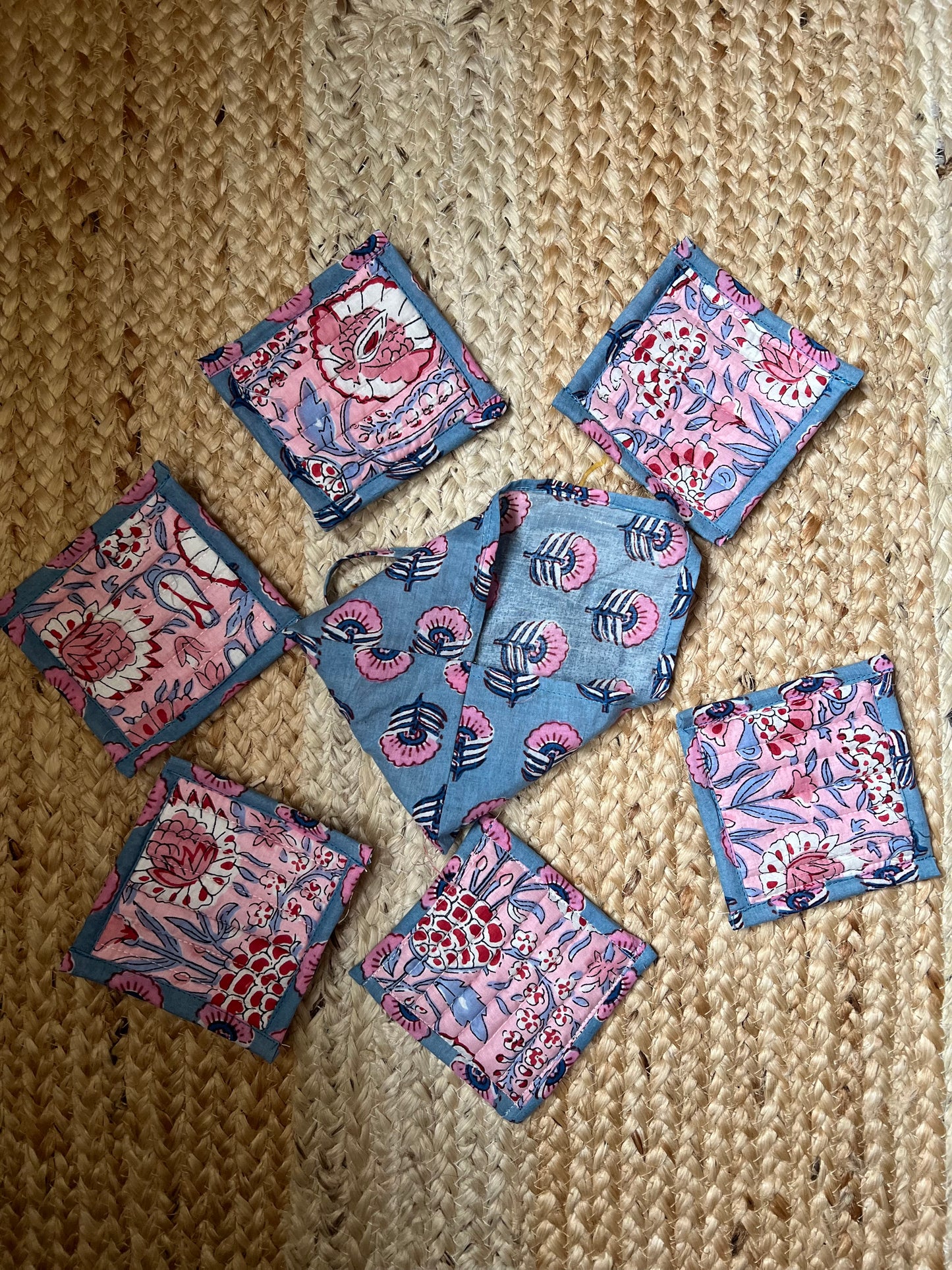 Set of 6 Blockprint Coasters
