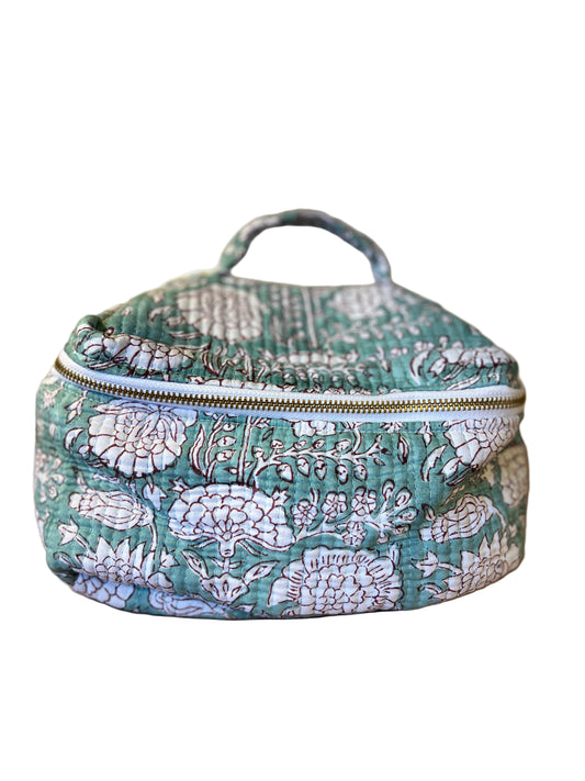 Teal Floral Vanity Case