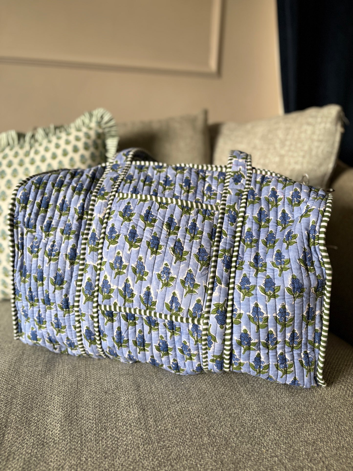 Bluebell Blockprint Weekend Bag