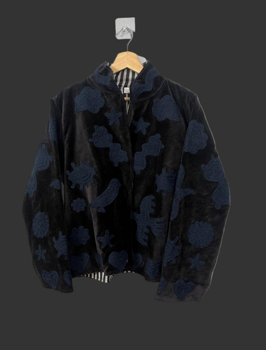 Suzani Velvet Jacket - Midnight