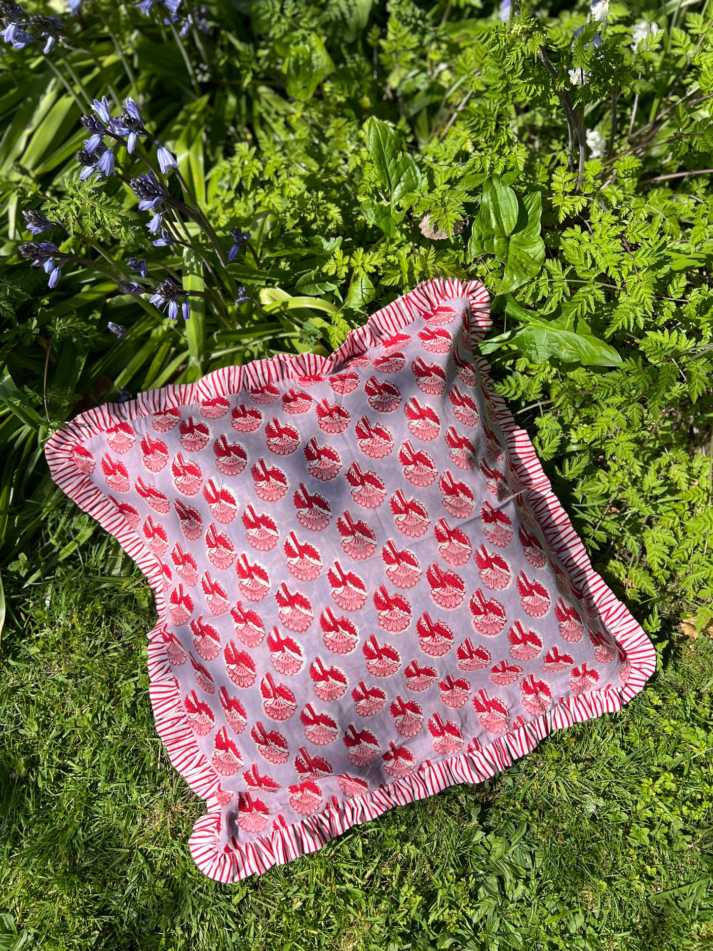 Blockprint Frilly Cushion Cover