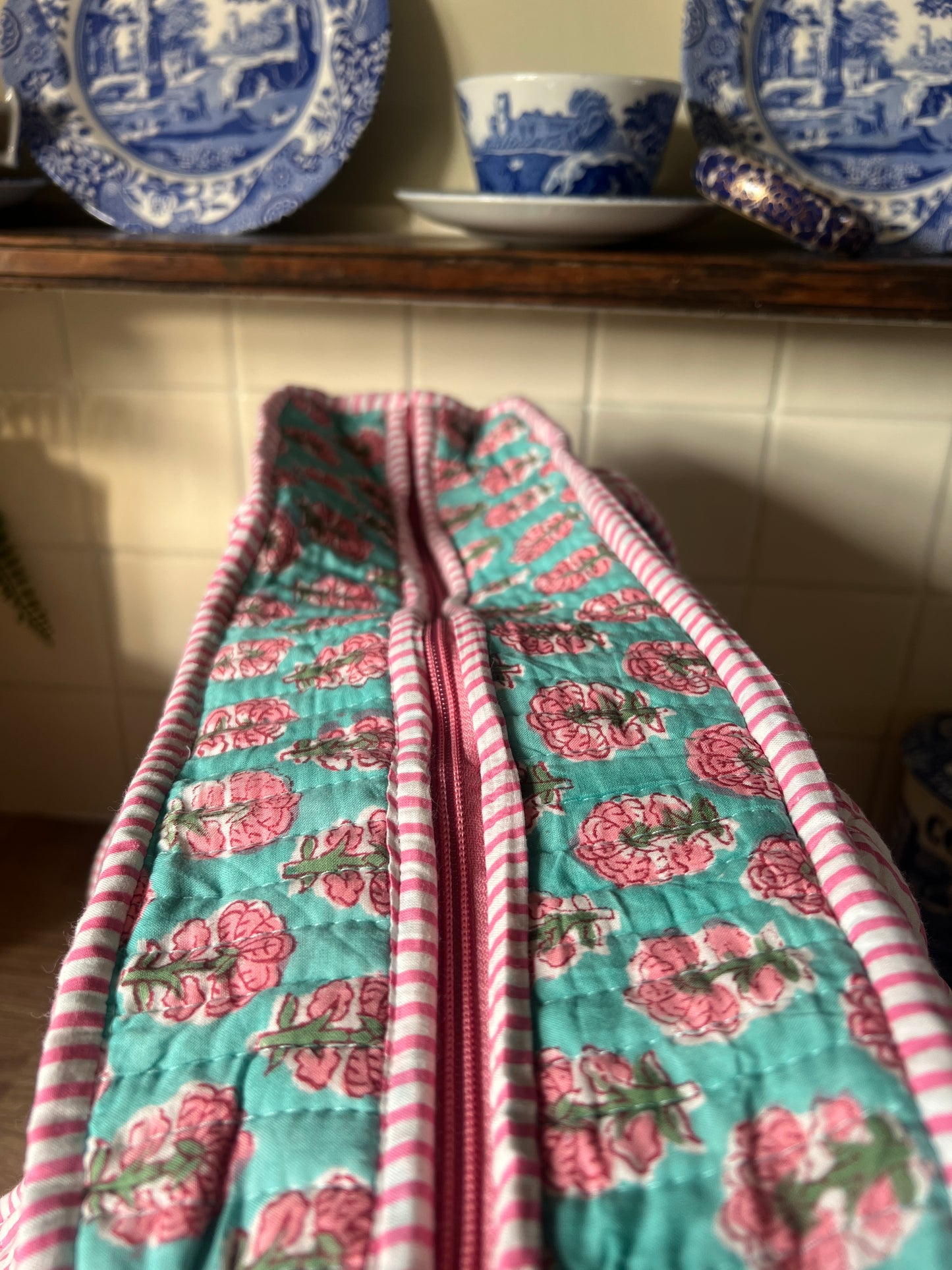 Turquoise and Pink Tote